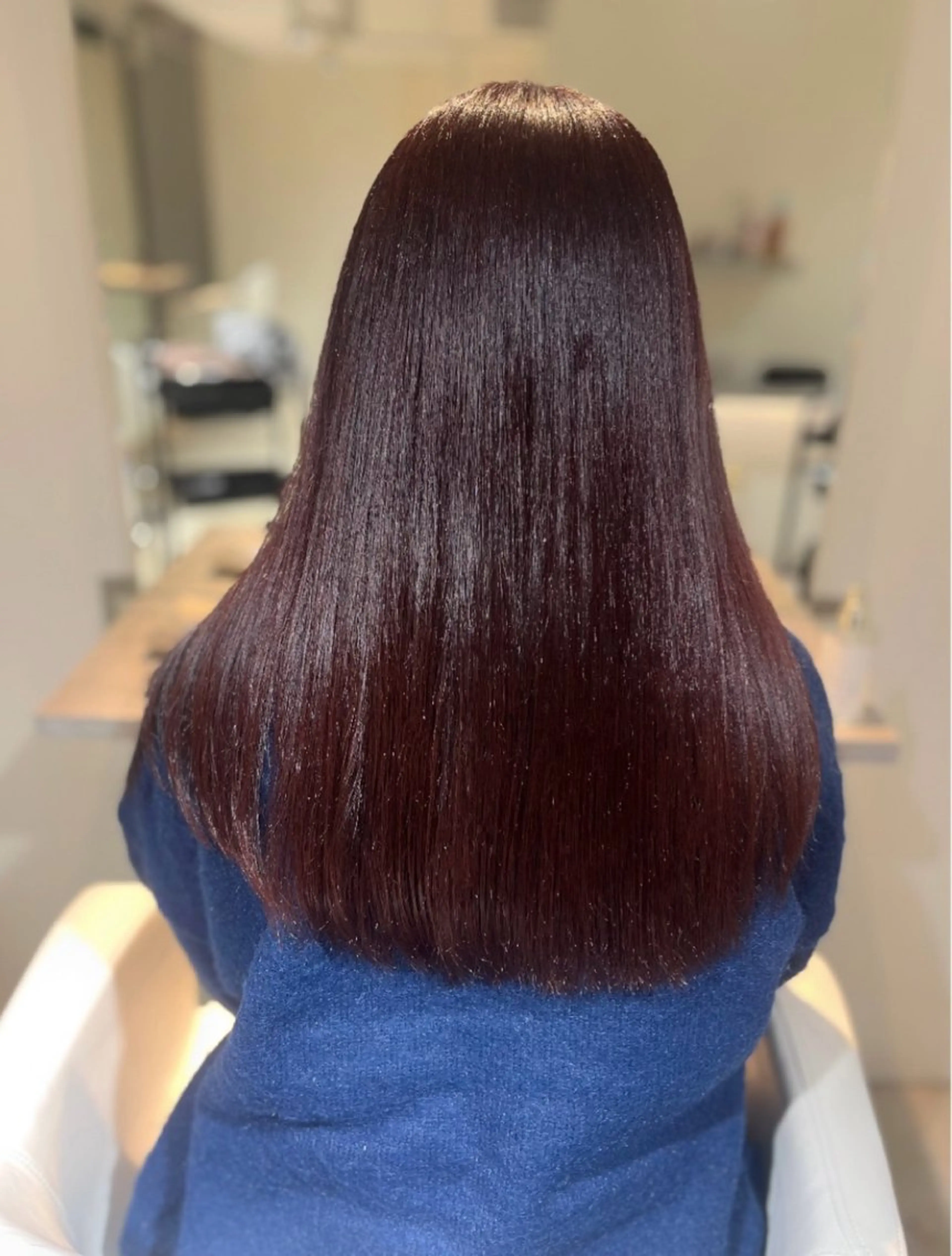 ロング カラー ボルドーカラー ケアカラー カシス トリートメント 🦋🫧艶髪カラー 🫧🦋あいりのヘアスタイル