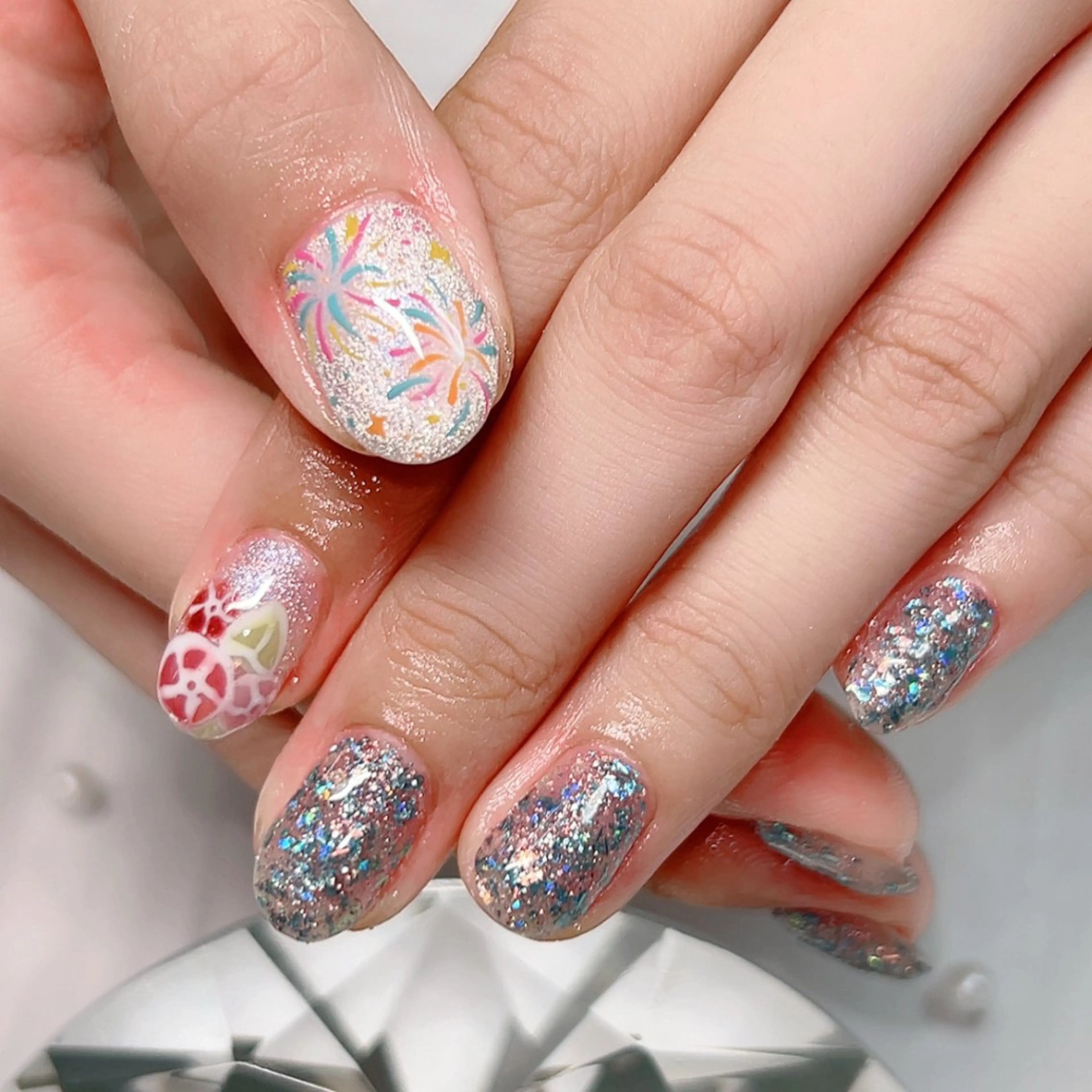 ネイル マグネットネイル ミラーネイル ショートネイル ハンドネイル Cute Tips nailのネイルデザイン