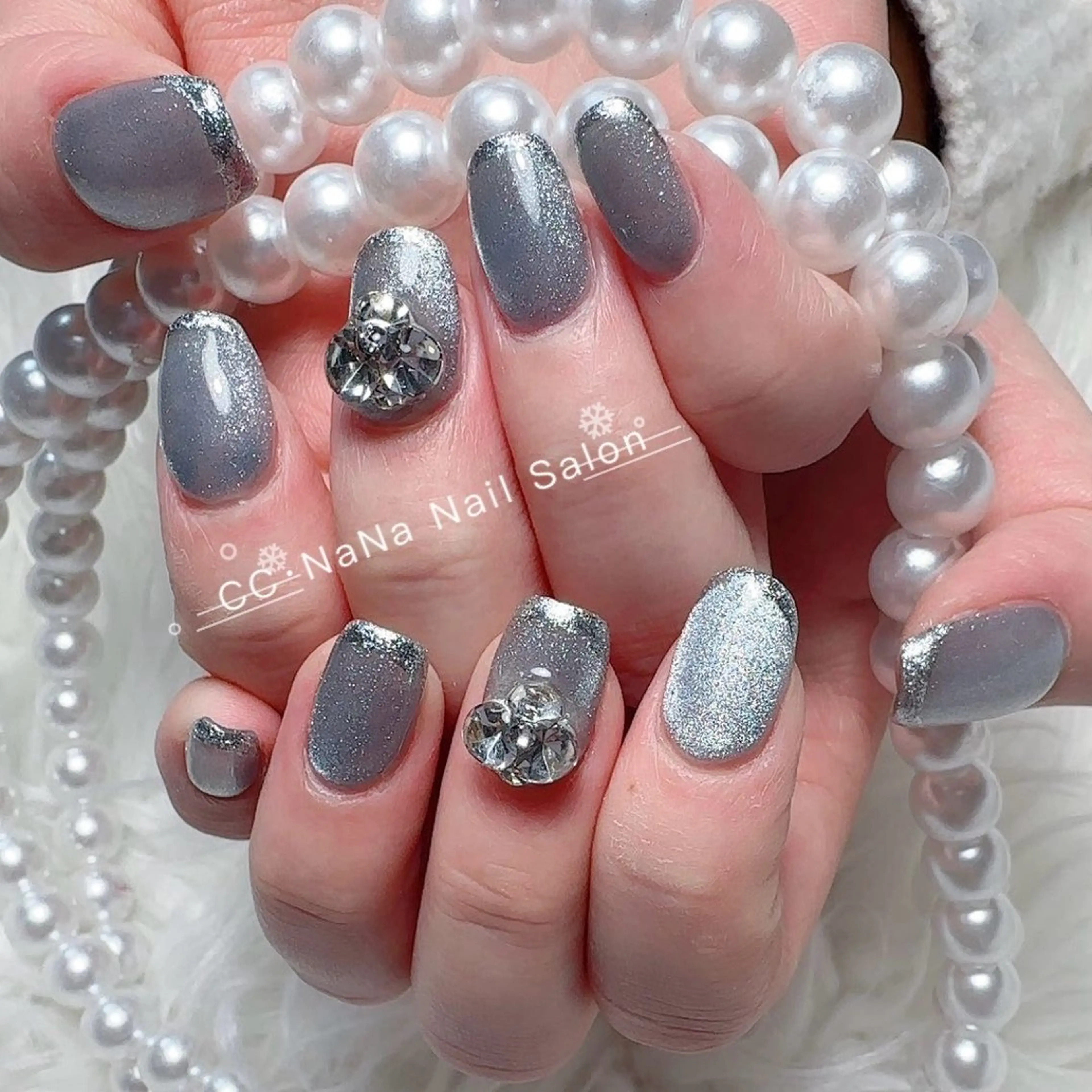 ネイル チークネイル フラッシュネイル ハート キラキラネイル 韓国ネイル ハンドネイル 💎CC・NaNa 韓国風ネイル🌙Cのネイルデザイン