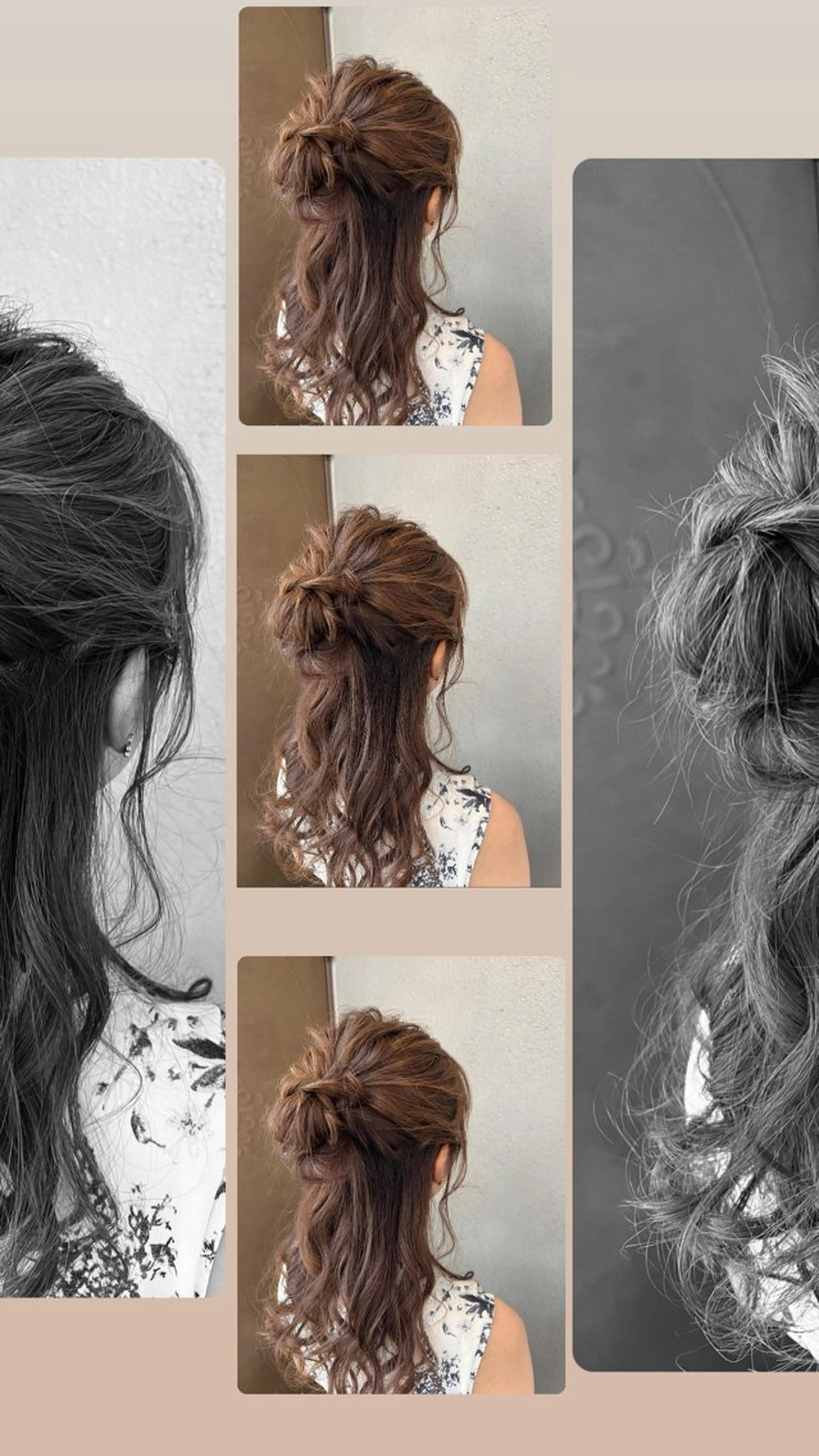 セミロング ヘアアレンジ ハーフアップ お団子ヘア 山室 敬義のヘアスタイル