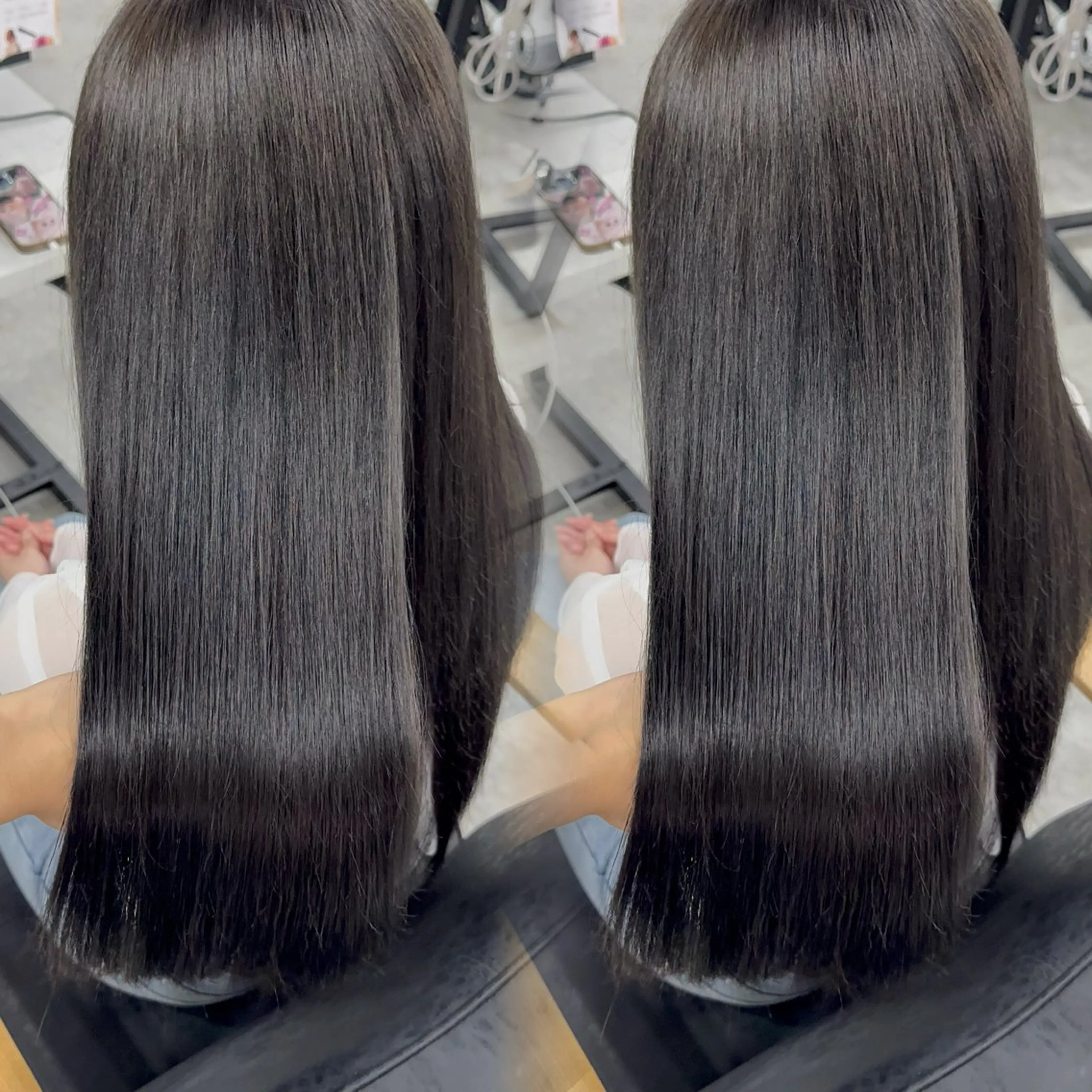 ロング カラー アッシュ アッシュブラウン ベージュカラー 黒髪 ブリーチ カット ヘアカラー トリートメント 赤み無し柔らかカラー 【梅田】madokaのヘアスタイル