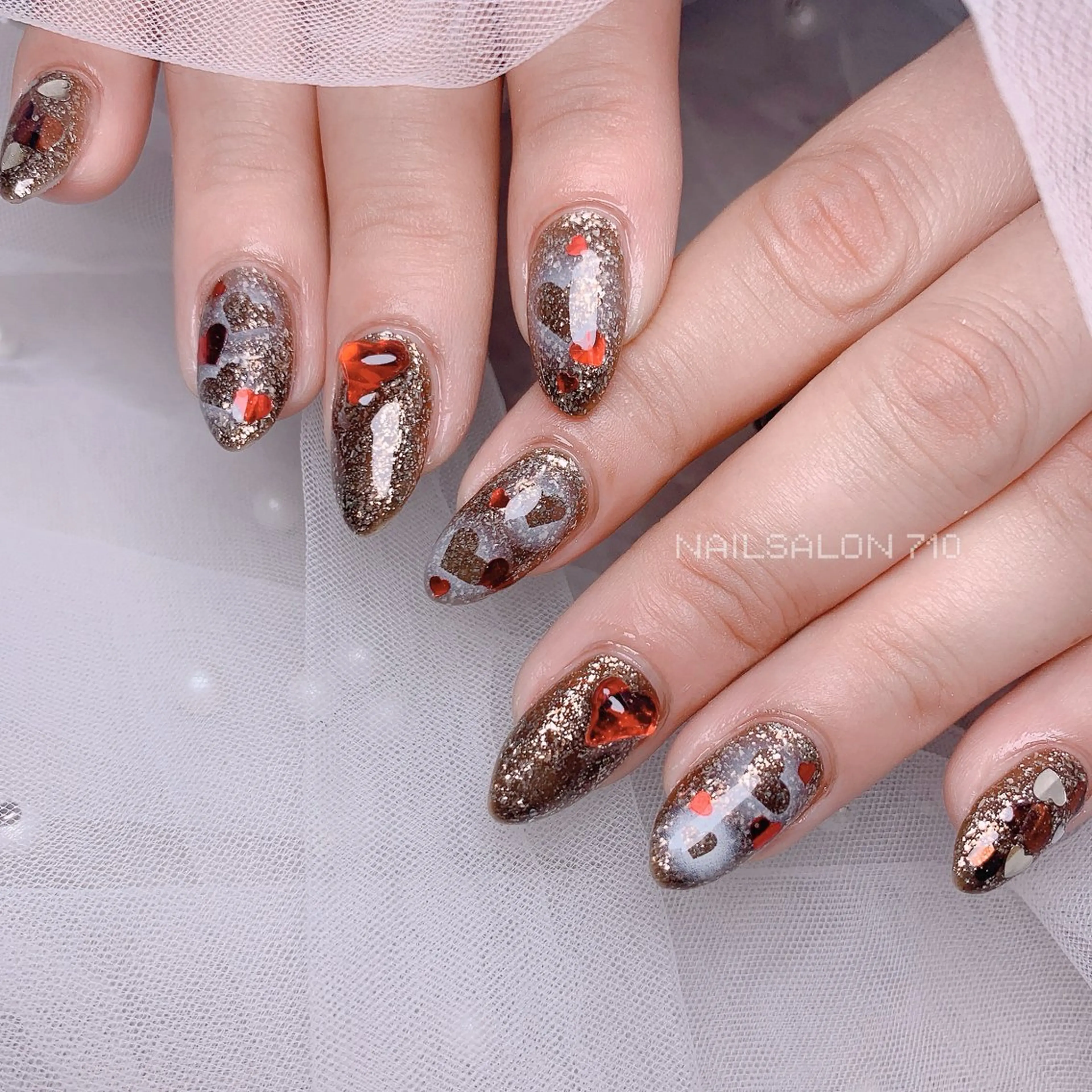 ネイル バレンタイン ハンドネイル フットネイル ナナイチゼロ I.Naoのネイルデザイン