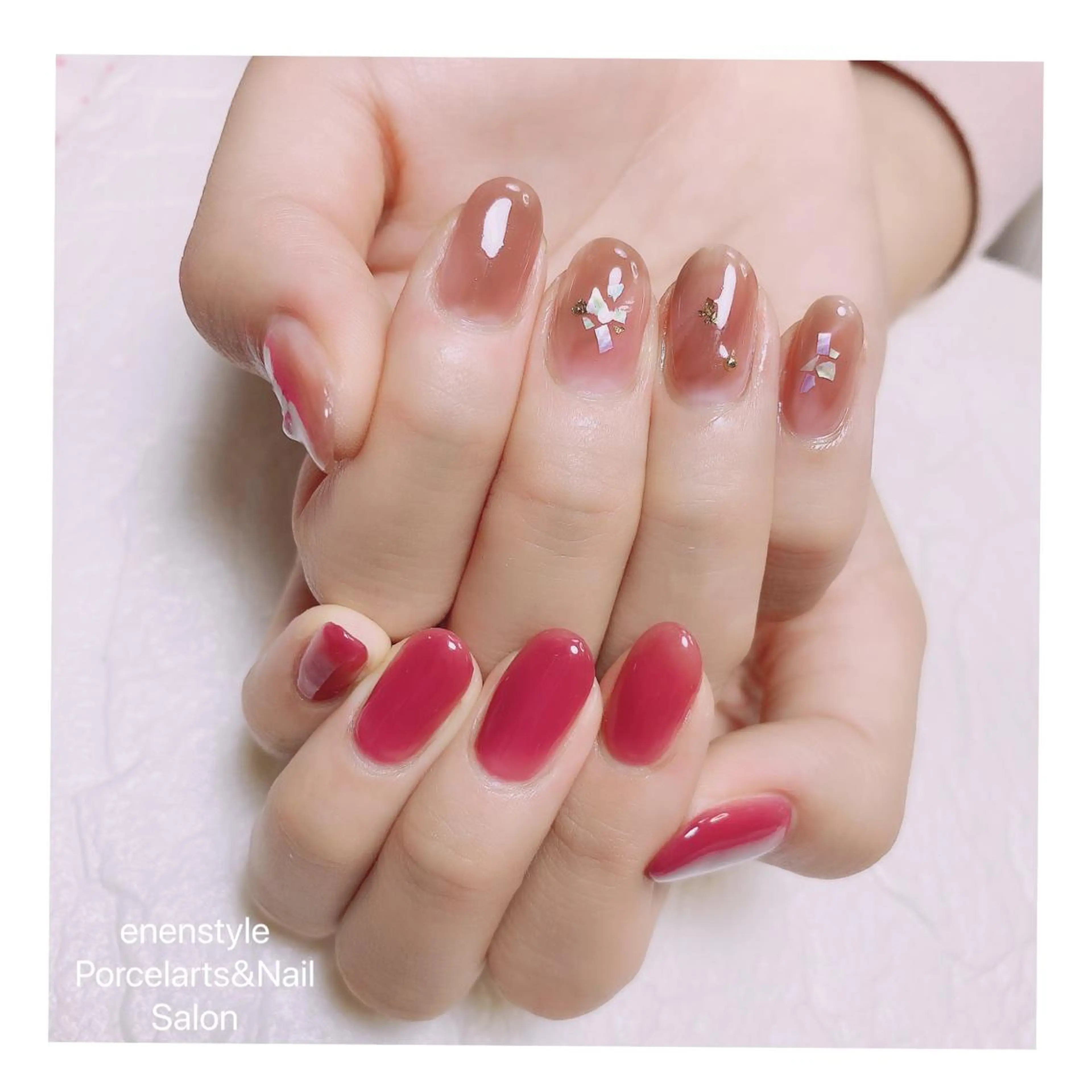 ミディアム ネイル ハンドネイル 👑enen style👑のネイルデザイン