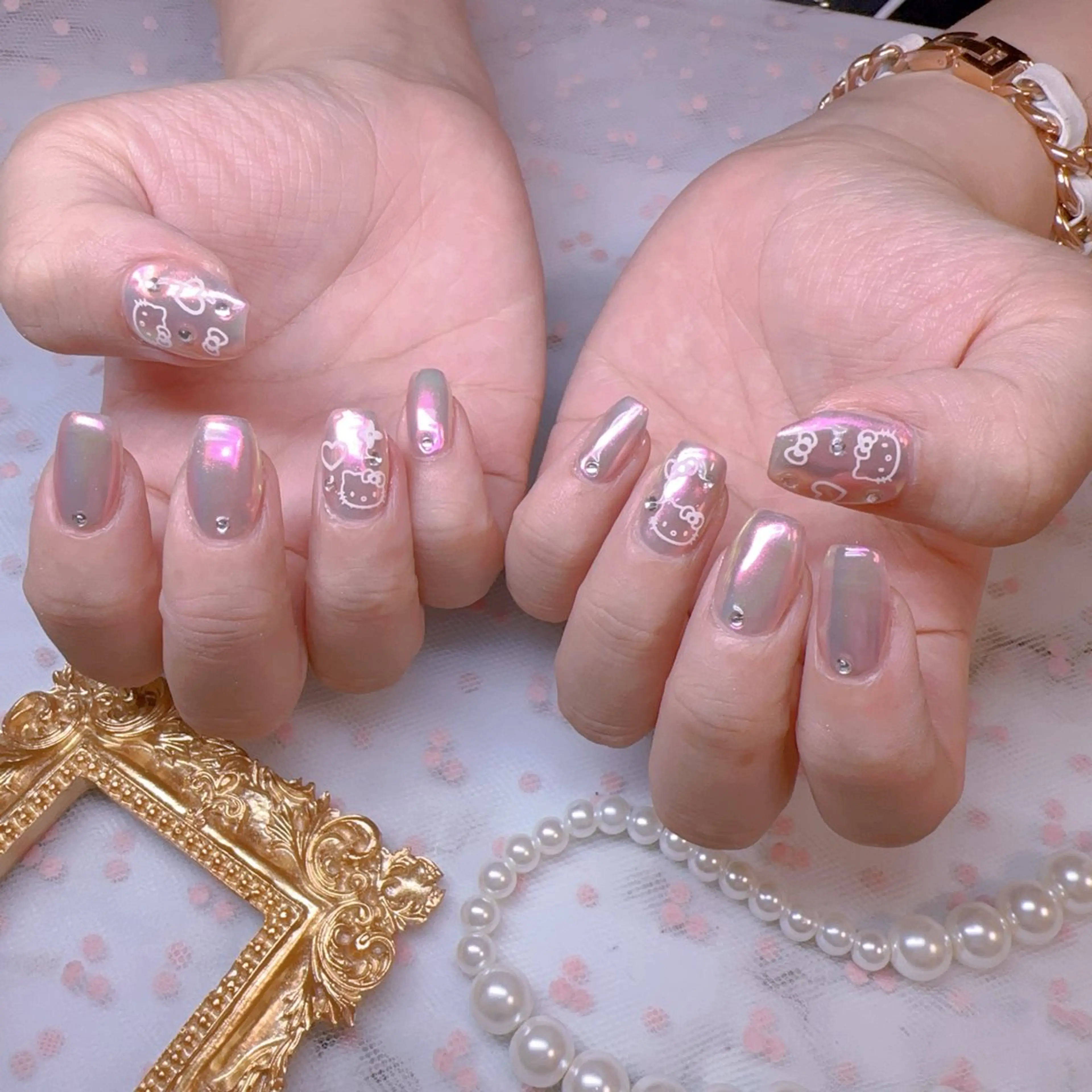 ネイル オーロラネイル フットネイル 韓国ネイル ラメ(グリッター) ラメグラデーション ハンドネイル Belle nail salon 新小岩のネイルデザイン