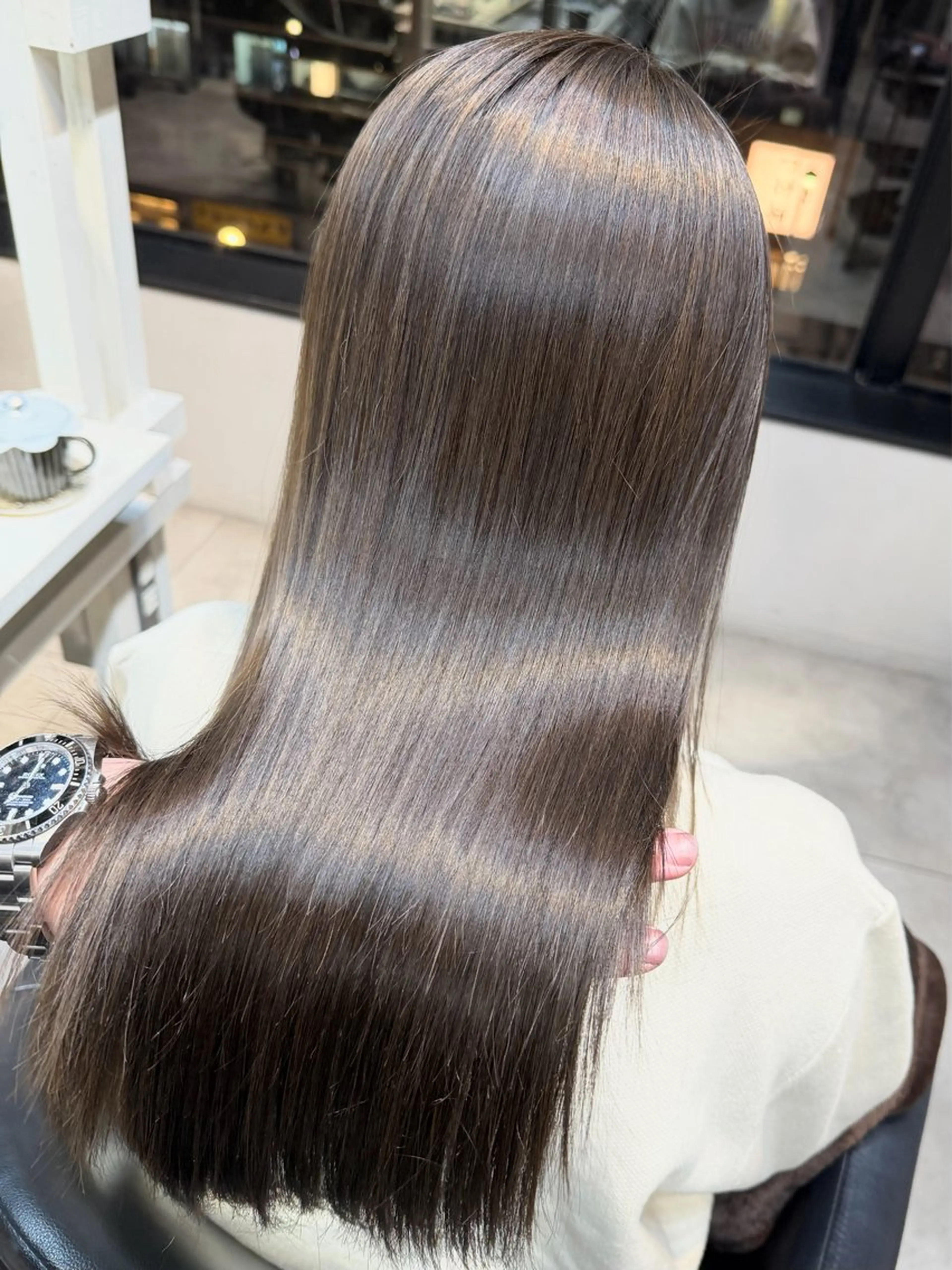 セミロング カット ヘアカラー トリートメント ✨透明感カラー/縮毛 恵比寿HAYATO✨のヘアスタイル