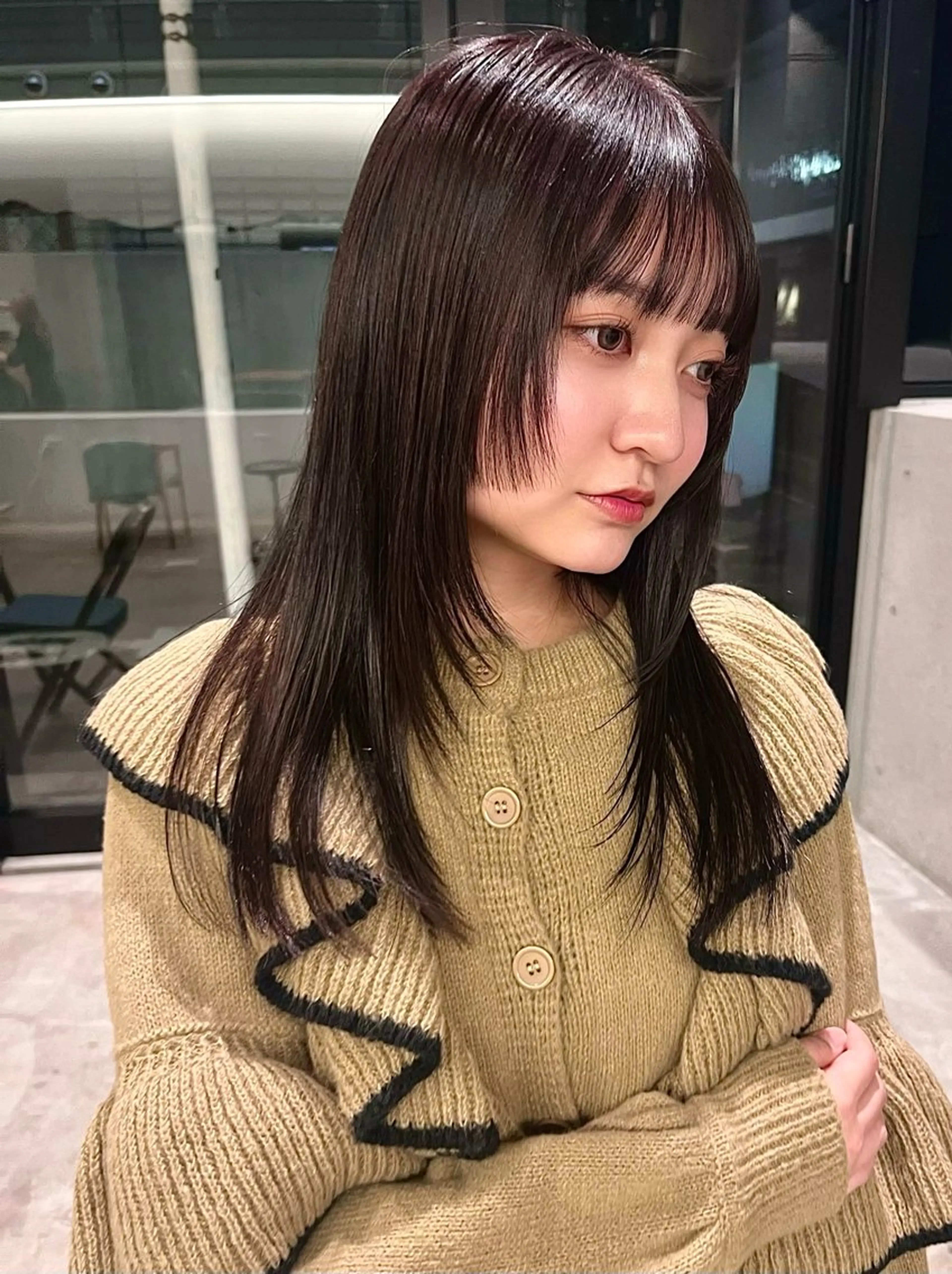 セミロング レイヤーカット/ 酸性ストレート梅田のヘアスタイル