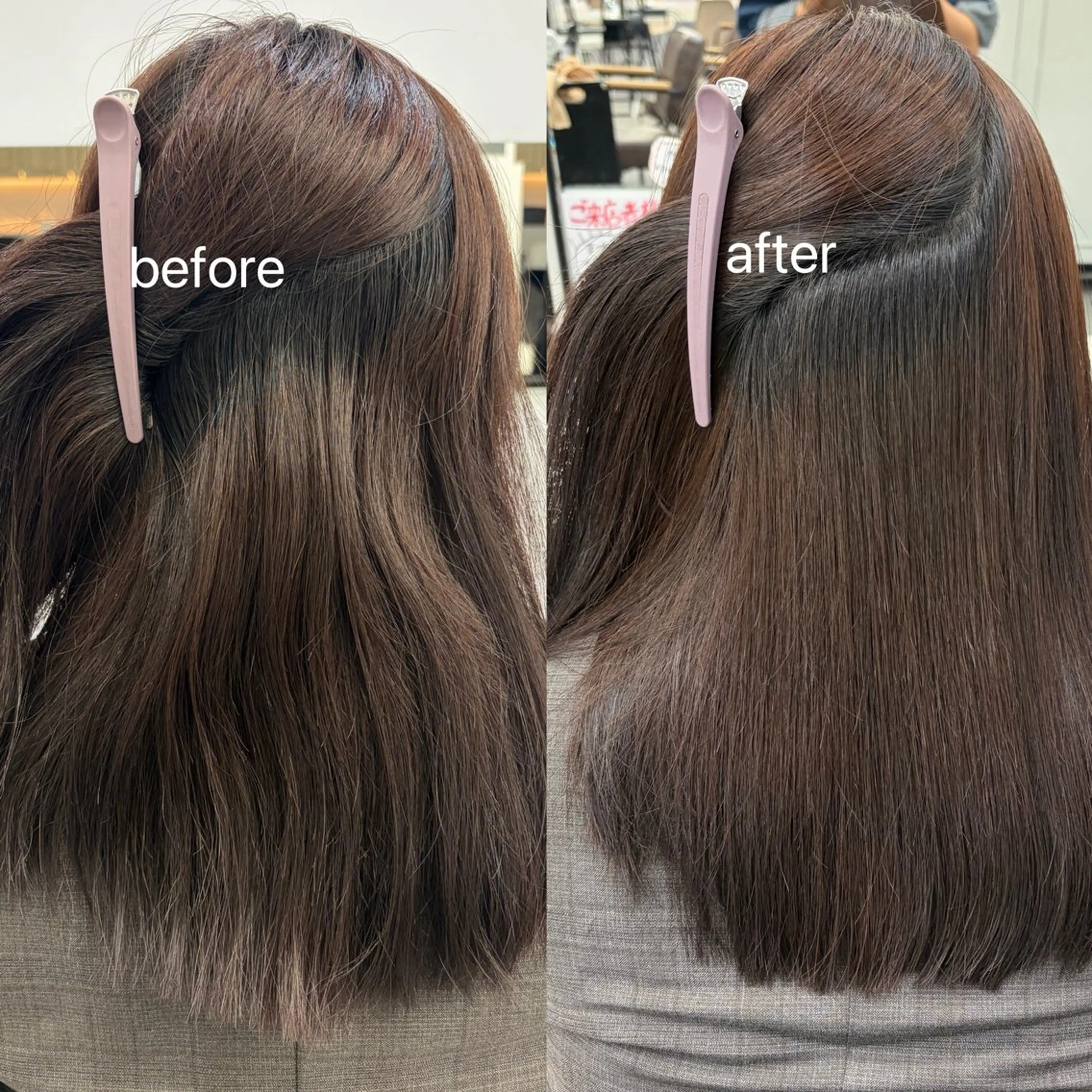 セミロング 縮毛矯正 🎀miyu🎀 カラー/縮毛矯正のヘアスタイル