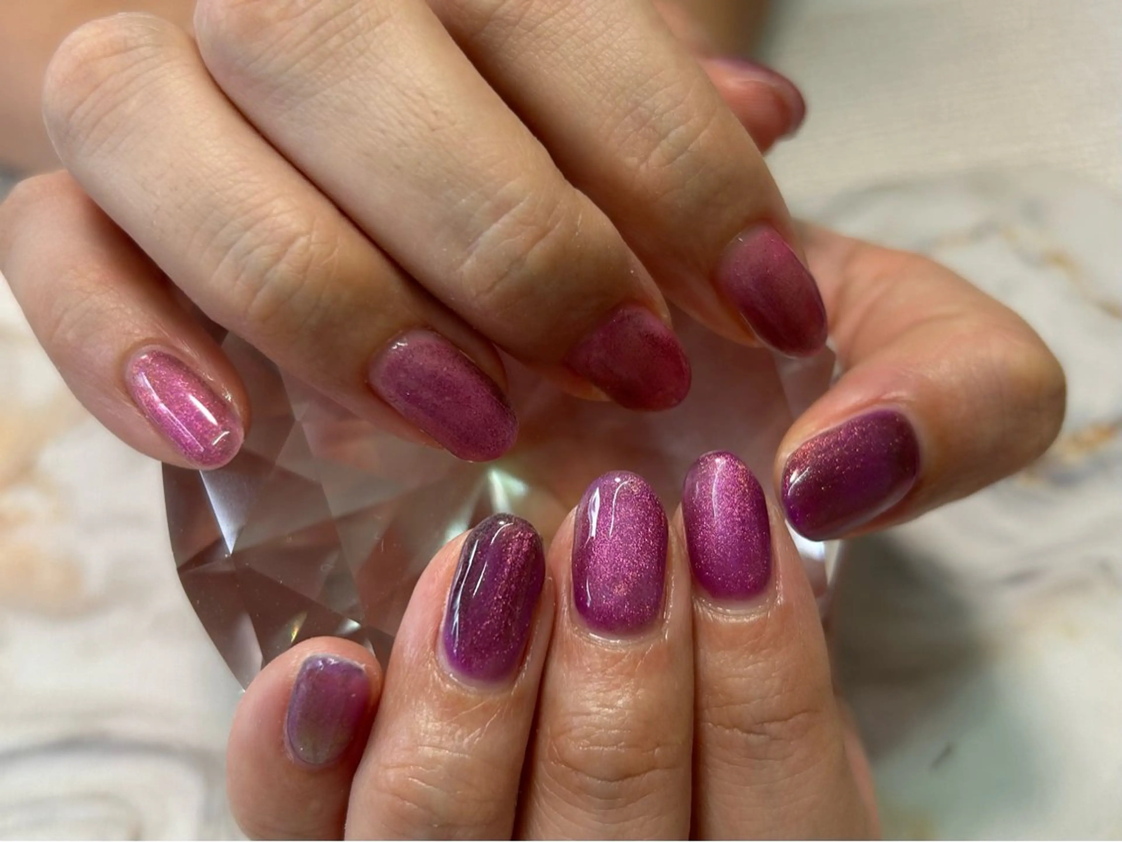 ネイル ジェルネイル マグネットネイル ミラーネイル ピンク ハンドネイル Nail Stellaのネイルデザイン