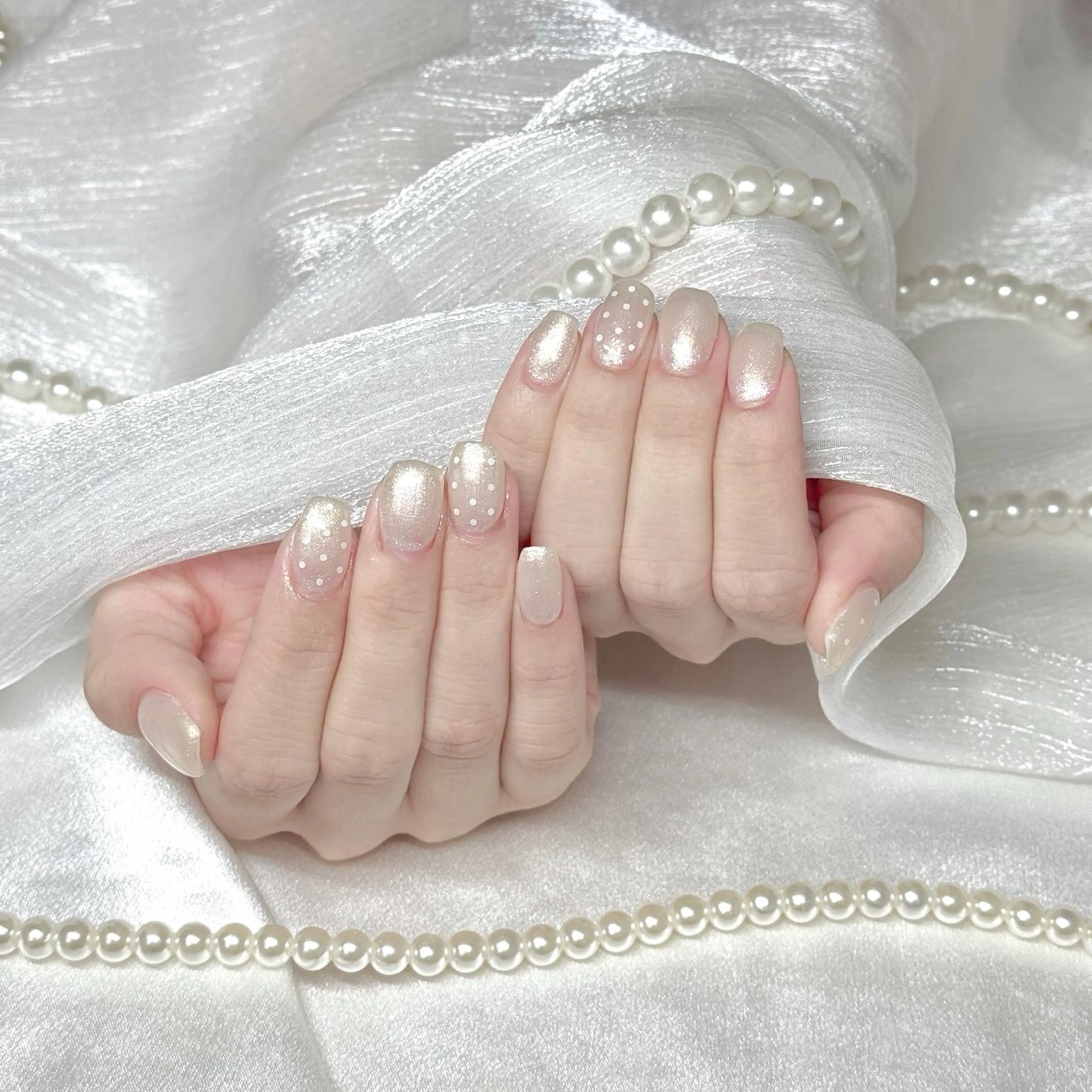 ネイル ドット ラメ(グリッター) ハンドネイル navi nail_ yuriのネイルデザイン
