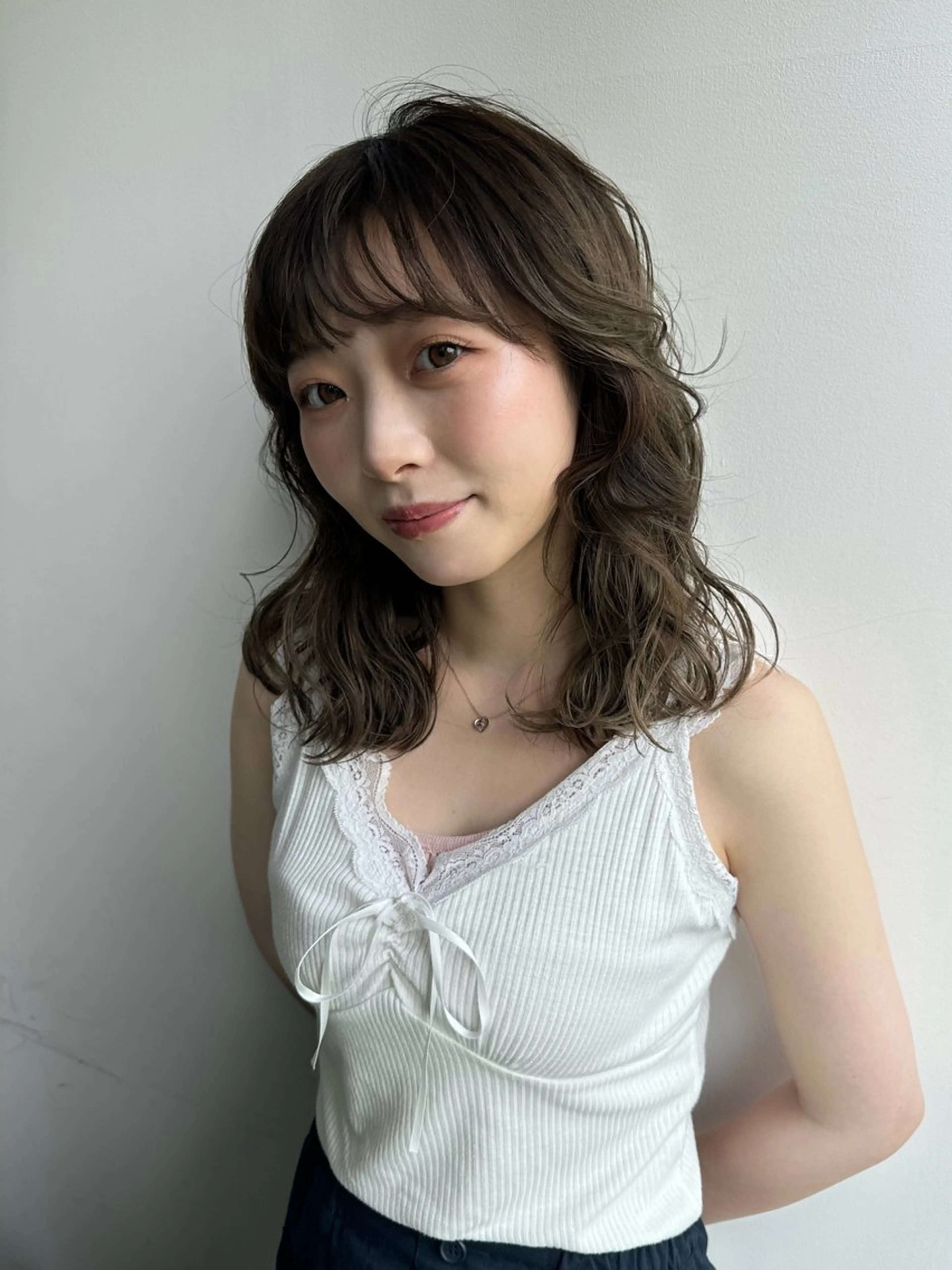 ミディアム カラー ヘアカラー 森田遥奈/透明感カラ ー/似合わせカットのヘアスタイル