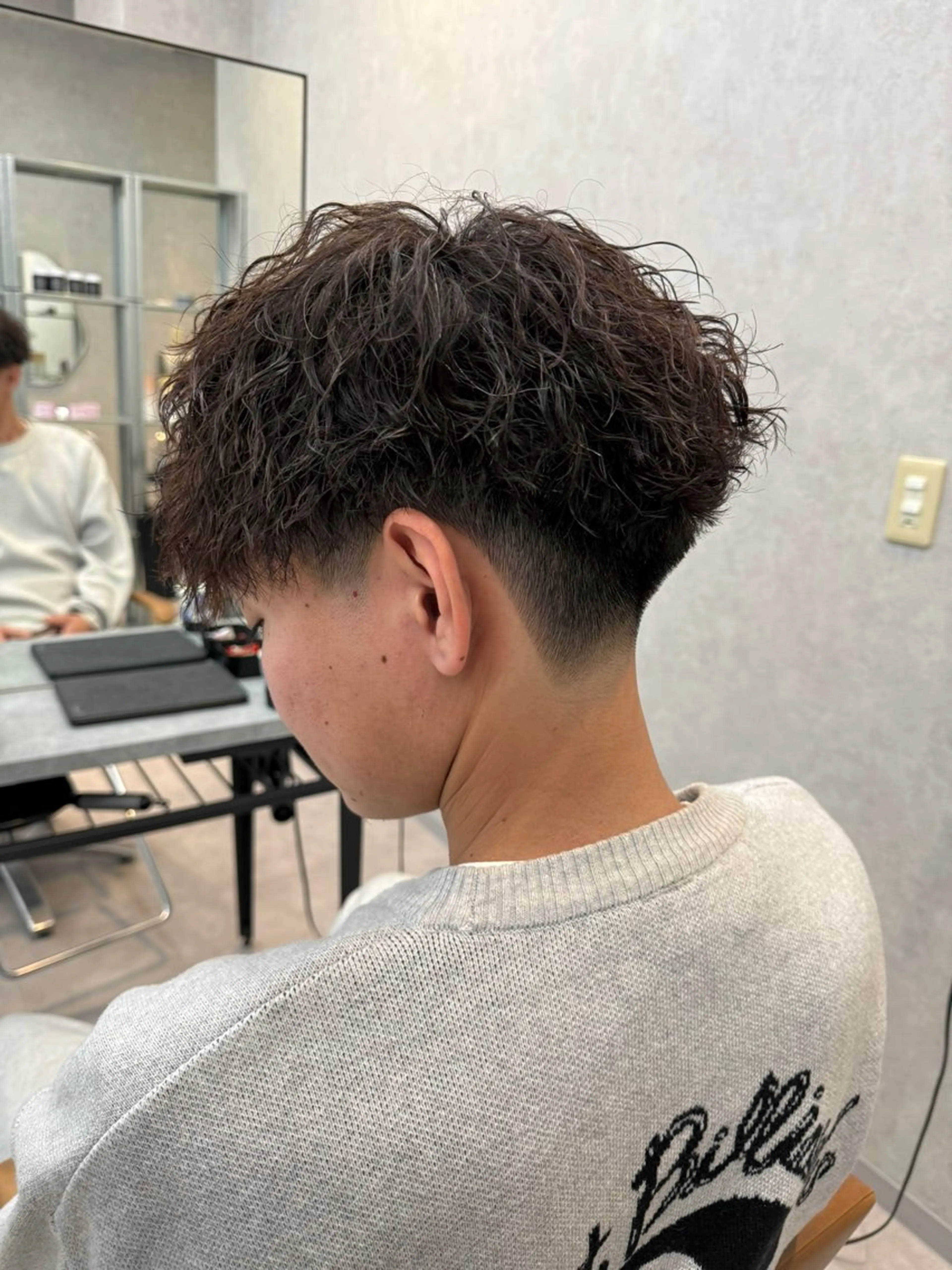 ミディアム パーマ メンズ フェードカット カット パーマ メンズパーマ職人/ 天神/tatsukiのヘアスタイル