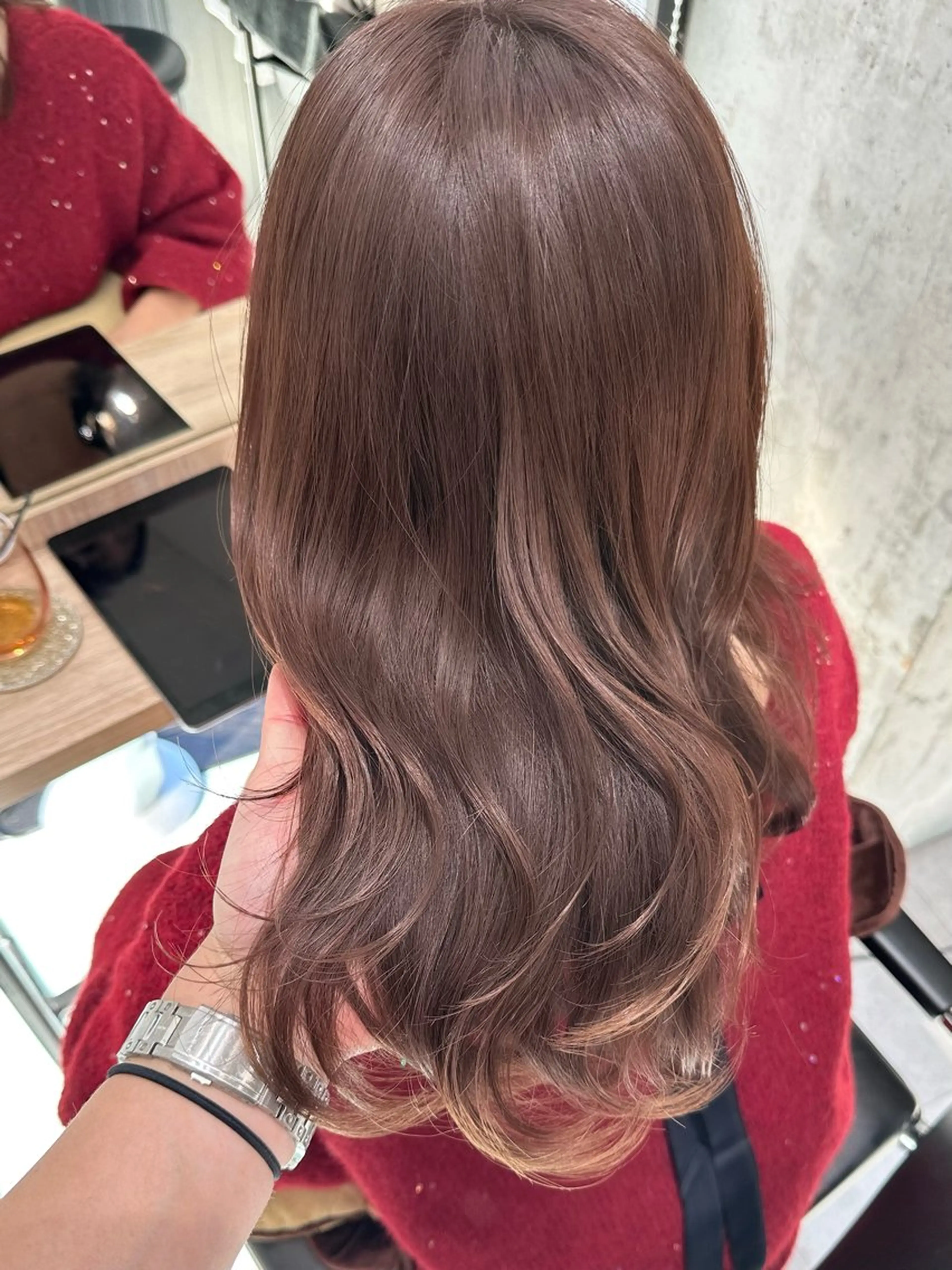 ミディアム カット ヘアカラー トリートメント ✨透明感カラー/縮毛 恵比寿HAYATO✨のヘアスタイル