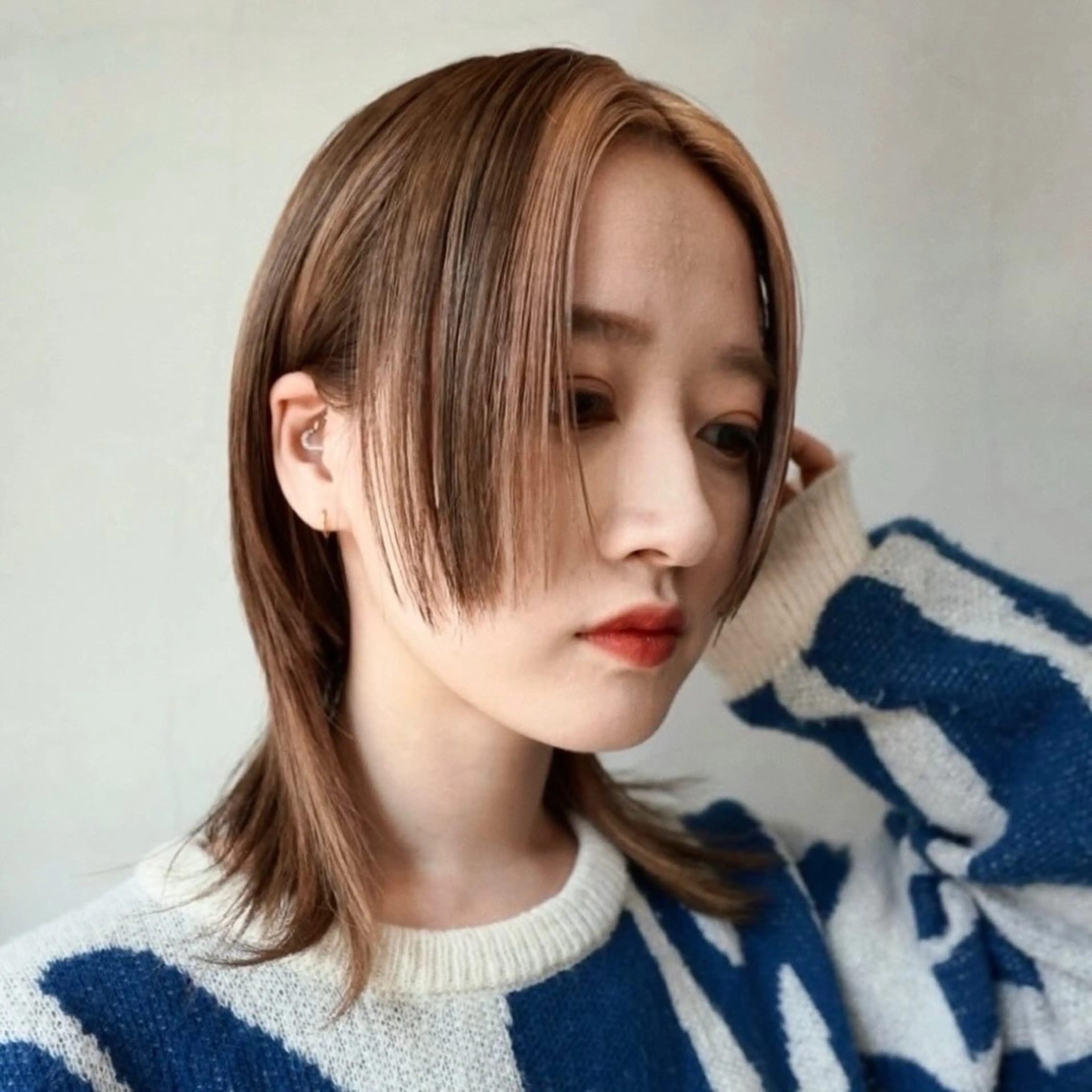 カラー ベージュカラー ブラウンカラー デザインカラー 原田 朱里のヘアスタイル