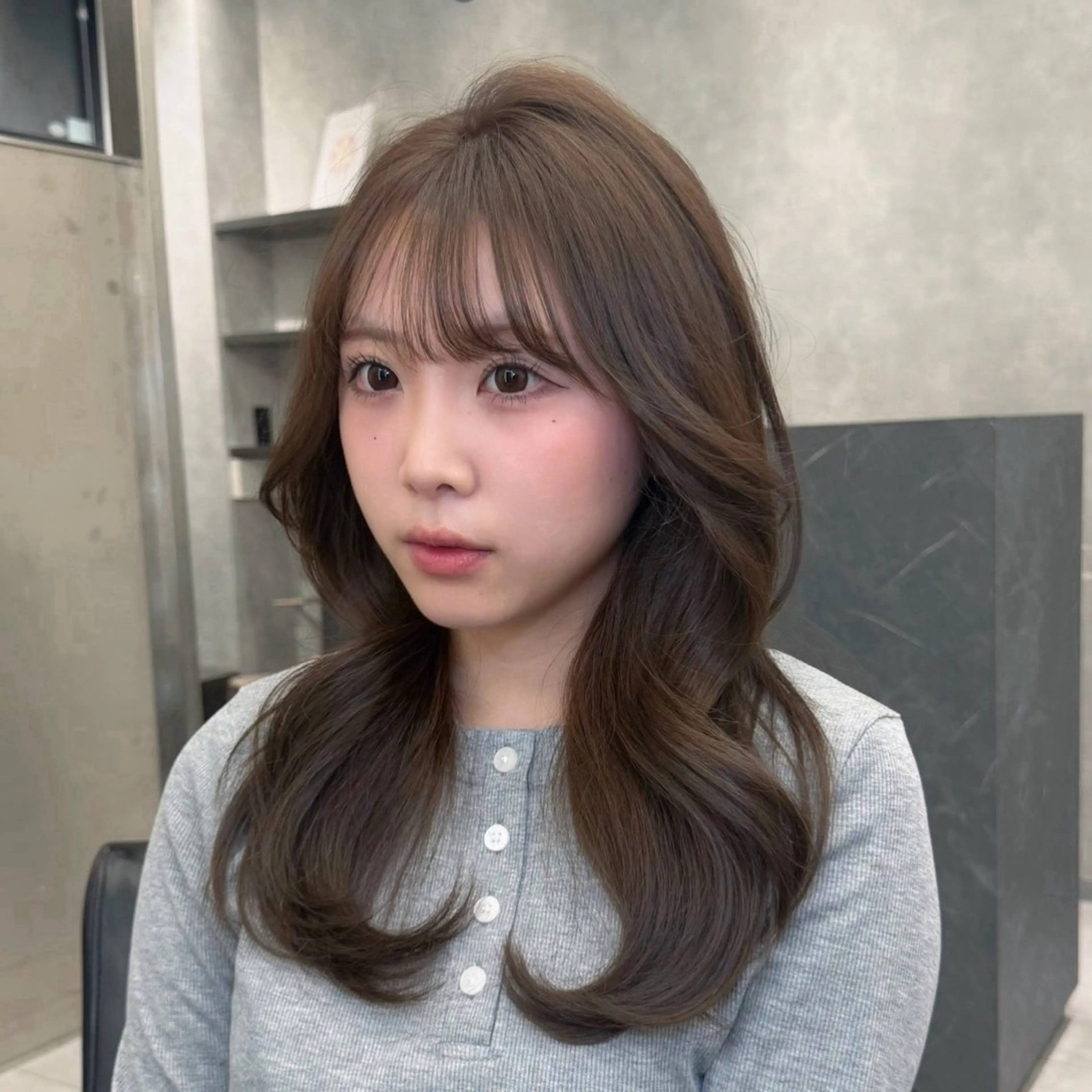 ロング カット ヘアカラー トリートメント ᴀɴᴊɪ♡韓国eye .hair/京都🎀のヘアスタイル