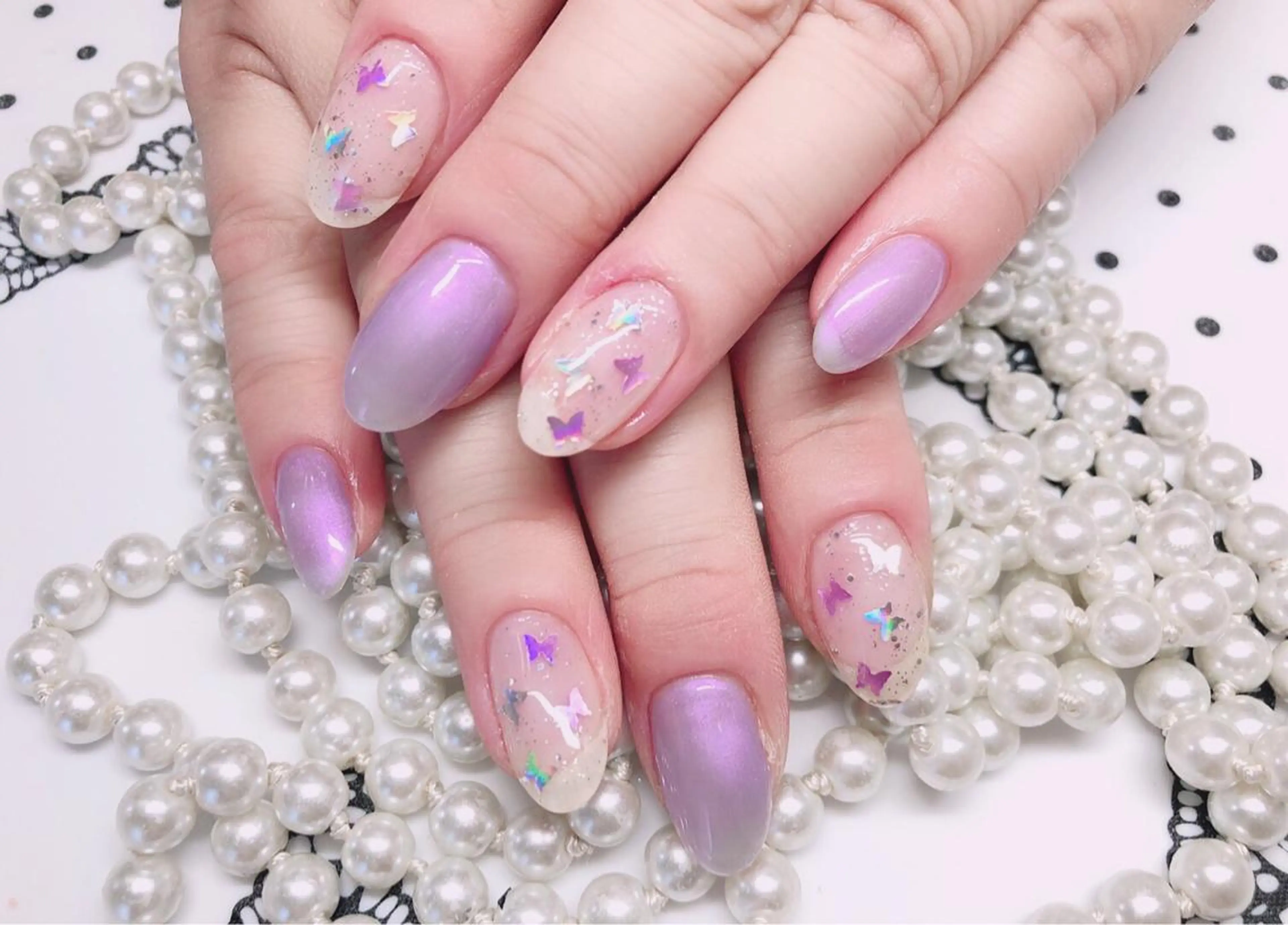 ネイル ハンドネイル マジック ミラーのネイルデザイン