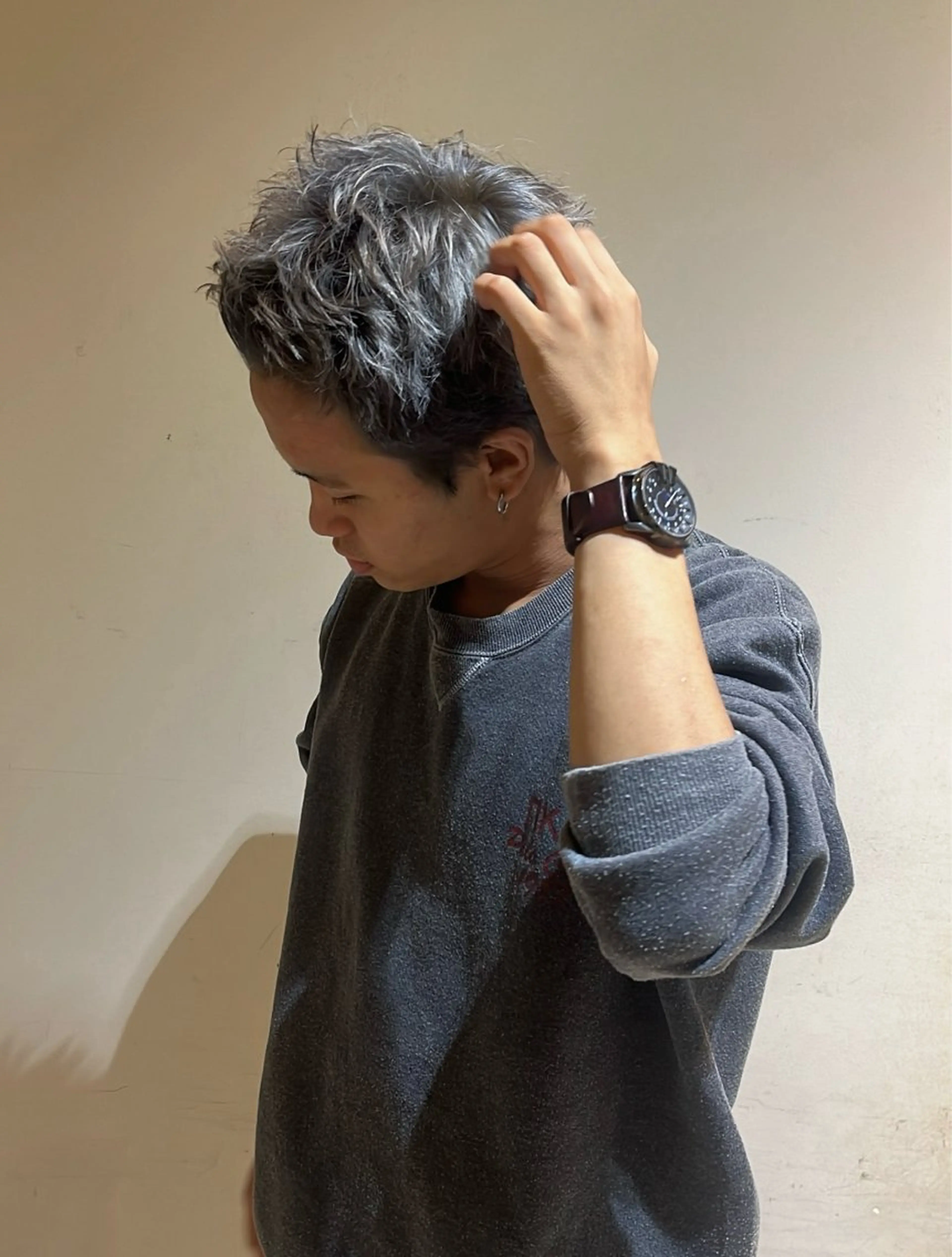 ショート カラー メンズ シルバー 大人可愛い/韓国 レイヤー🎀まおのヘアスタイル