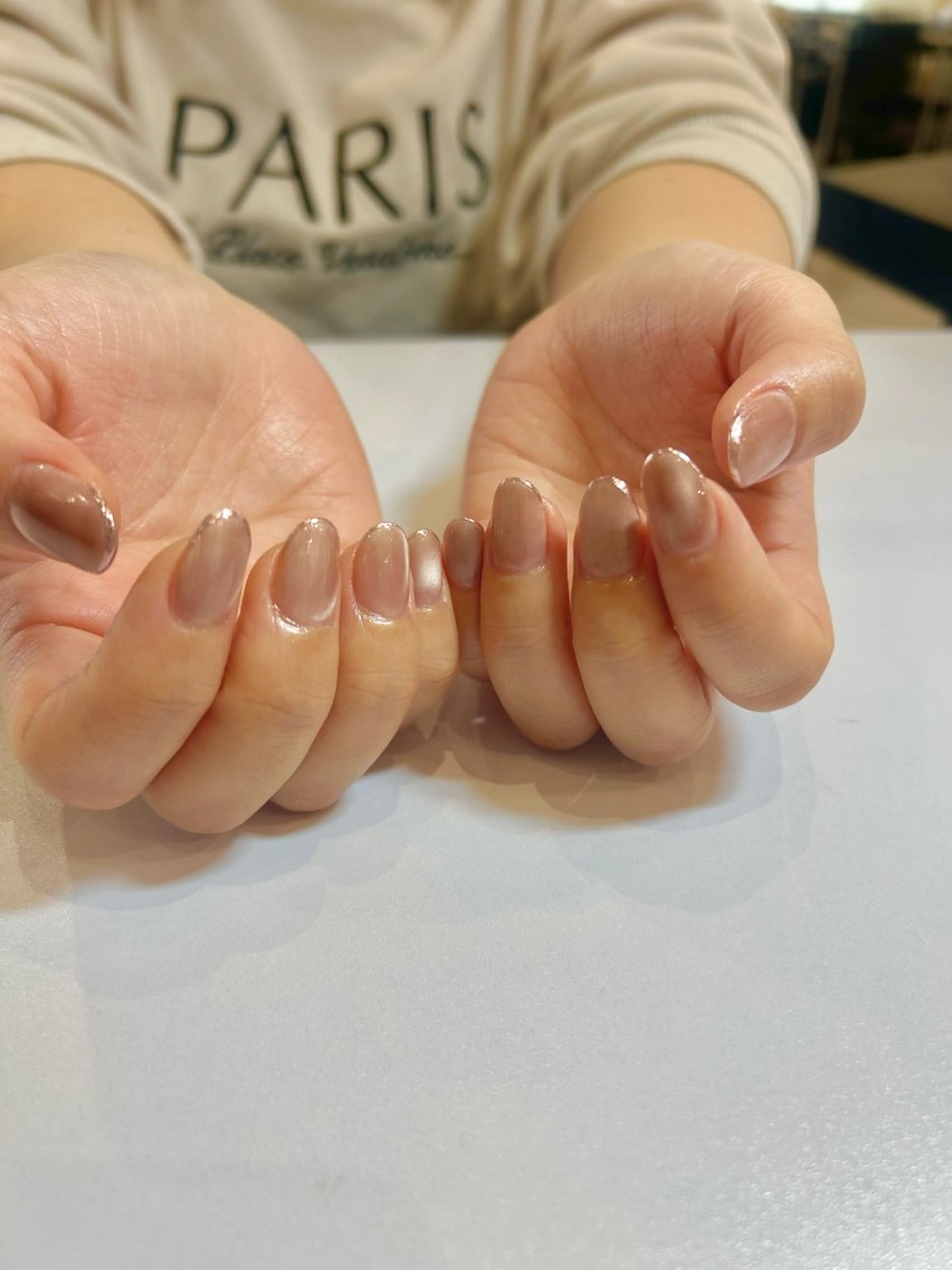 ネイル フレンチネイル マグネットネイル ミラーネイル 阿部 まきほのヘアスタイル