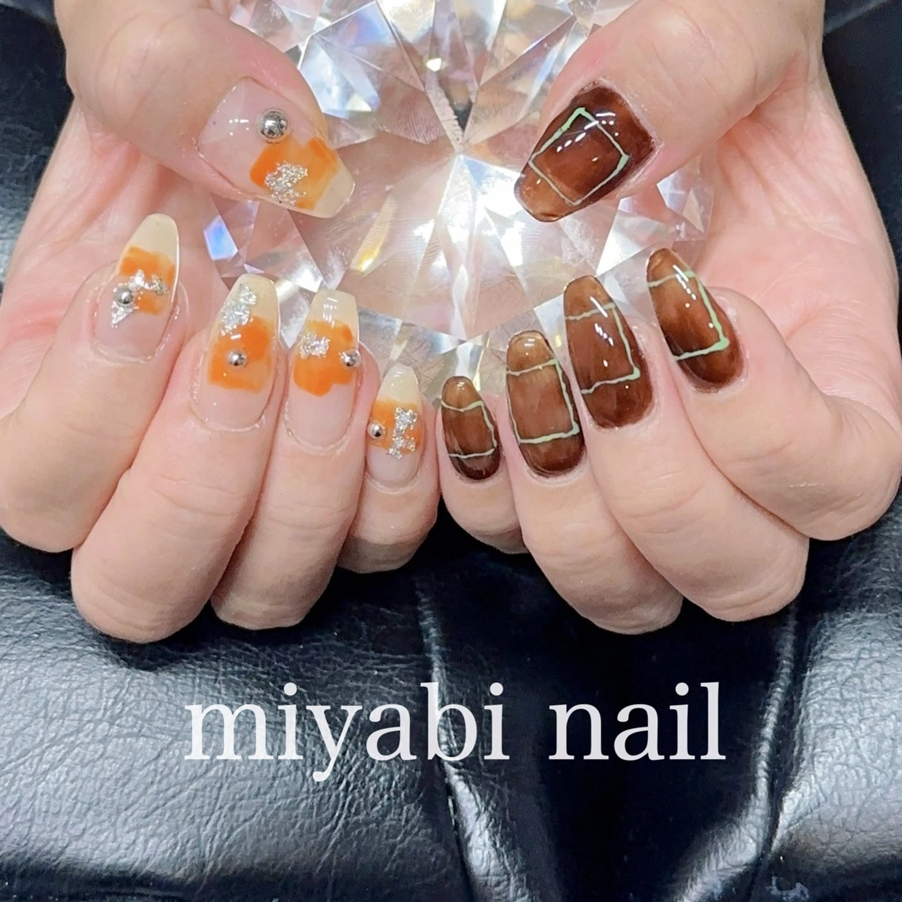 ネイル アートネイル ジェルネイル 持ち込み ニュアンスネイル ハンドネイル miyabi nail 桂川駅近くのネイルデザイン