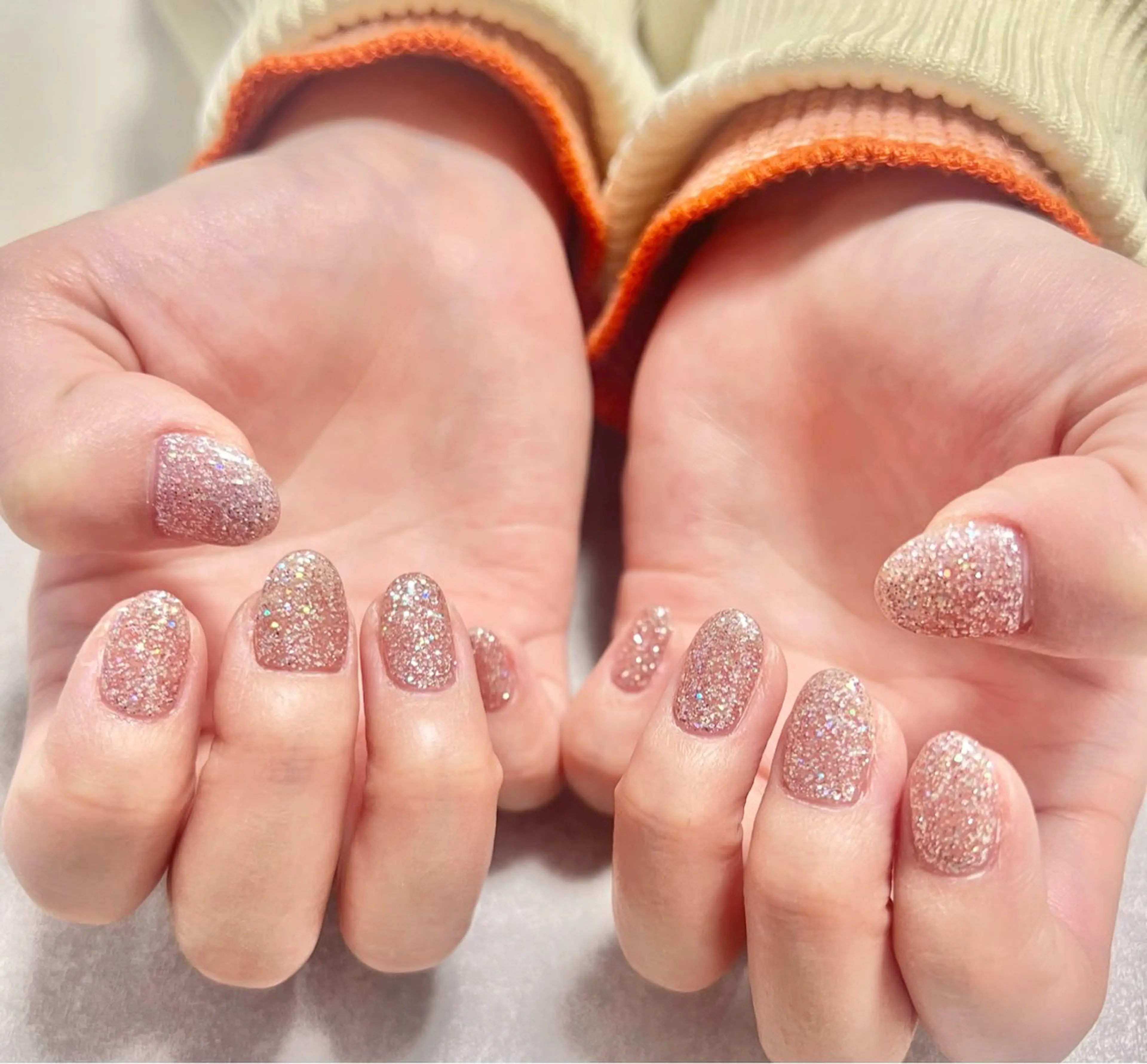 ネイル キラキラネイル ラメ(グリッター) ワンカラーネイル ピンク nailroom amyのネイルデザイン