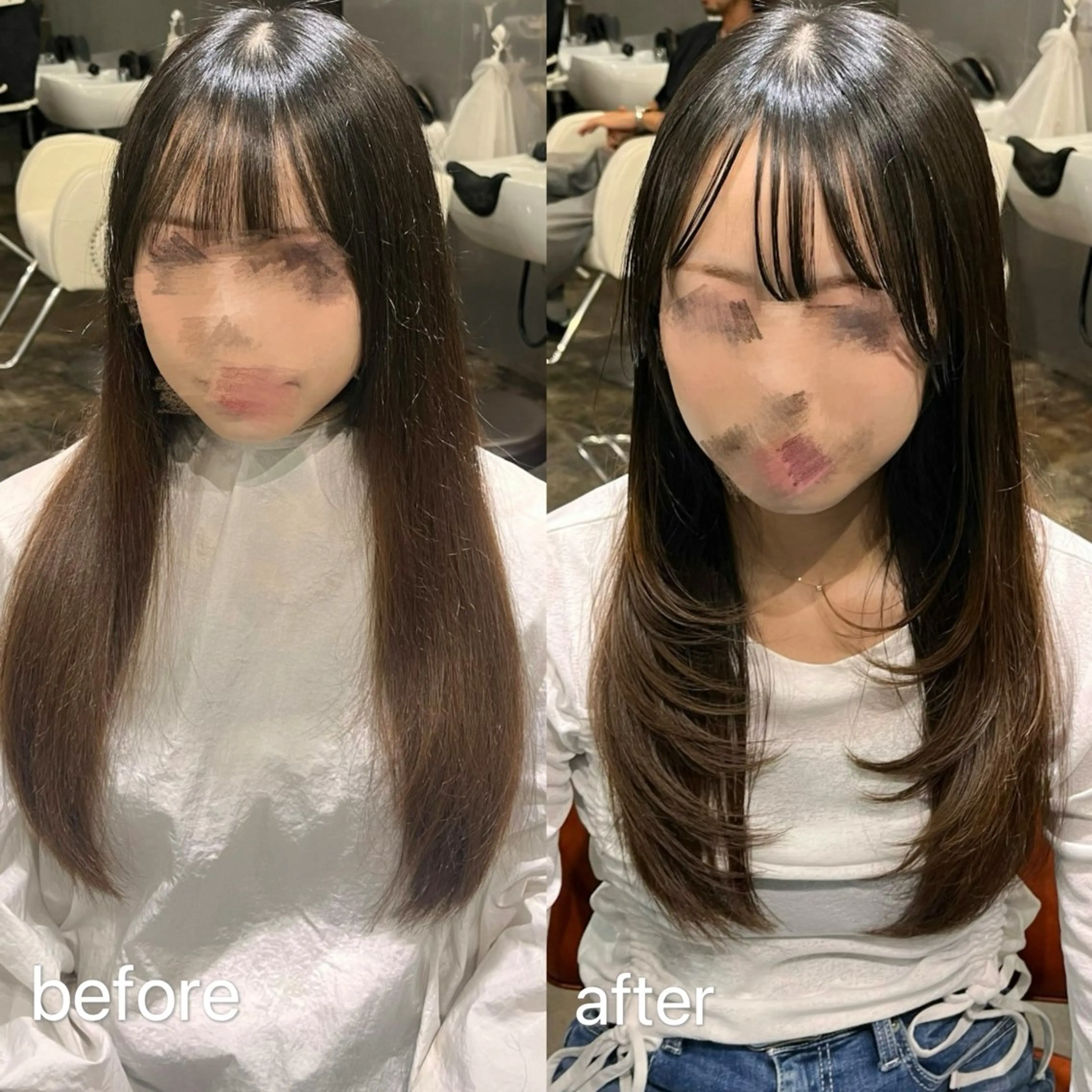 ロング レイヤーカット ロングカット/ うる艶カラー/ユイのヘアスタイル