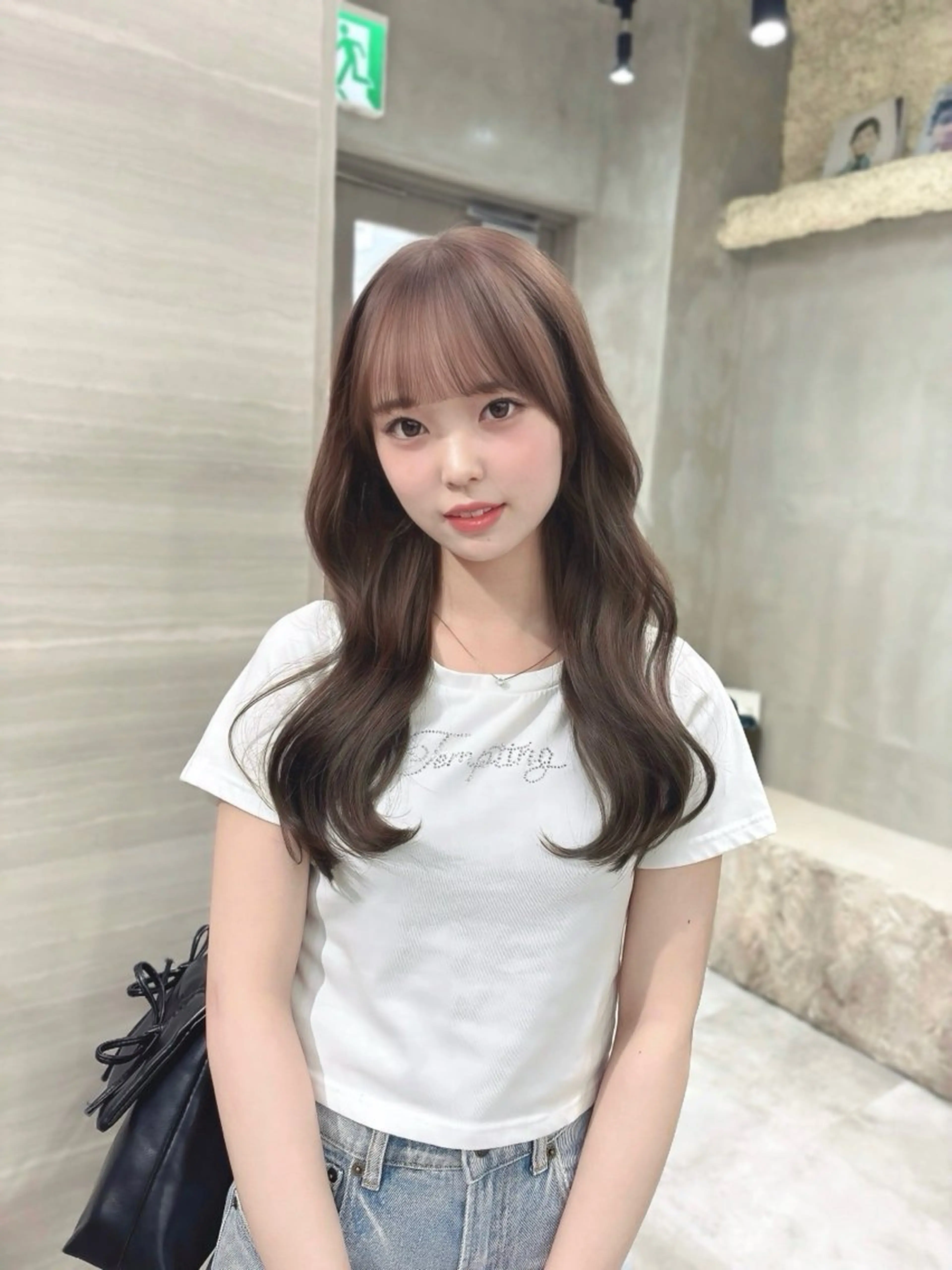 ロング カラー ヘアアレンジ ベージュカラー ブリーチ 透明感カラー ブリーチなしカラー the path sora♡のヘアスタイル