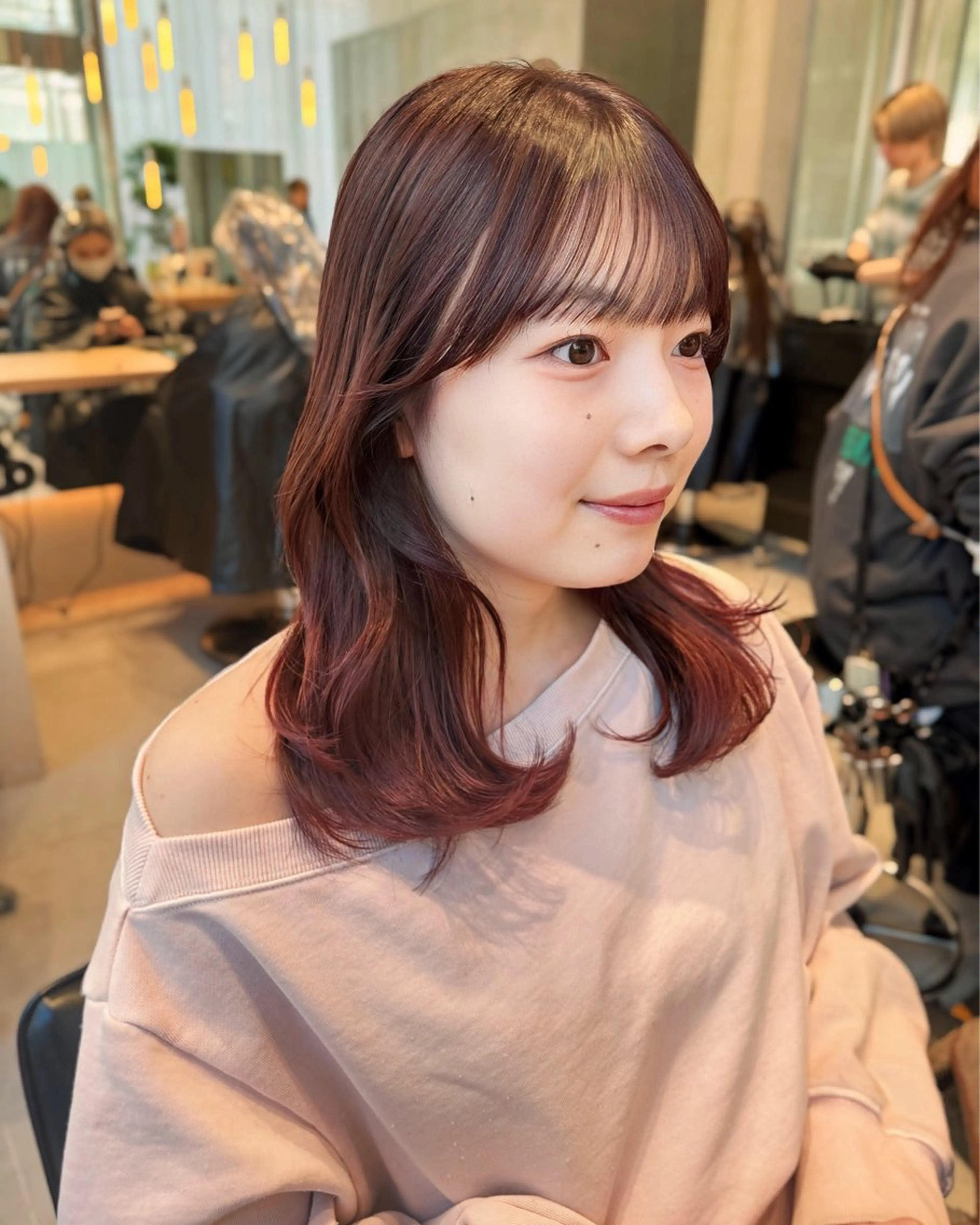 ロング カラー カット ヘアカラー トリートメント ヘアセット 🎀韓国レイヤー 🇰🇷mireiのヘアスタイル