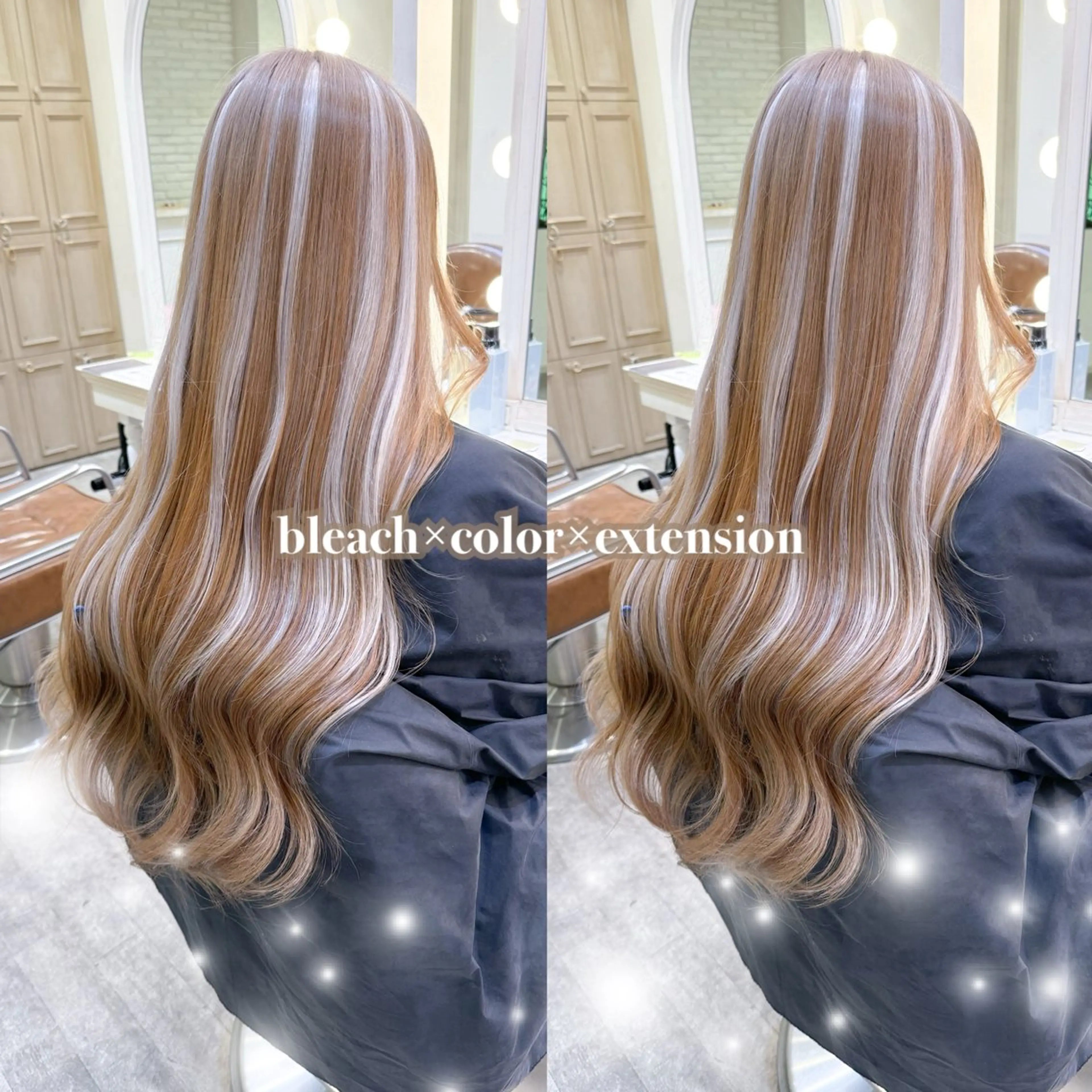 ロング カラー ブリーチ ケアブリーチ ダブルカラー ヘアカラー エクステ 横浜🍒ルーツカラー エクステ／RIEのヘアスタイル