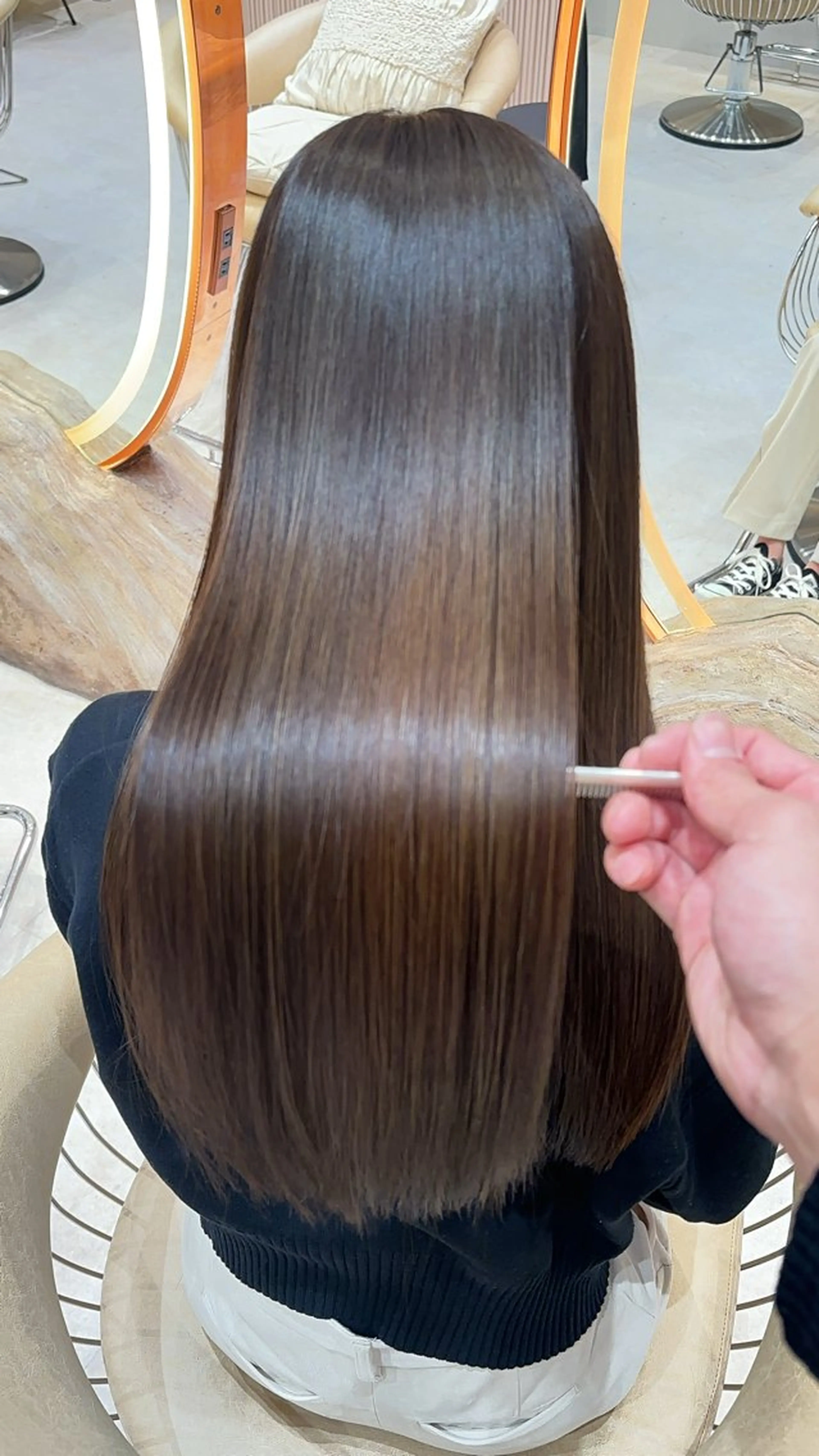 ロング カラー カット ヘアカラー 縮毛矯正 レイヤー❣️縮毛矯 川村利幸のヘアスタイル