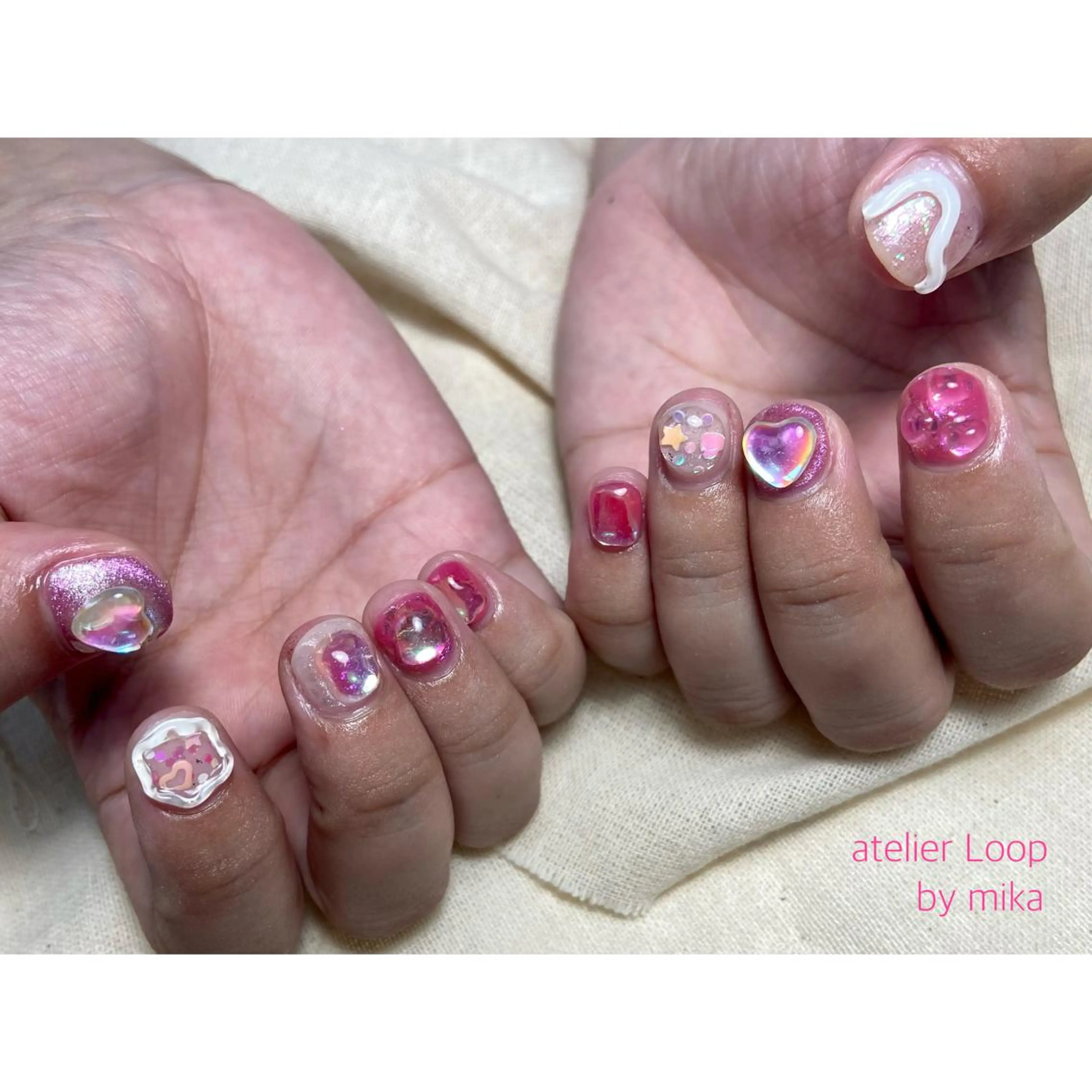 ネイル ジェルネイル マグネットネイル ワンカラーネイル パラジェル ハンドネイル atelierLoopbyshiho所属・atelier Loop♪MIKAのネイルデザイン