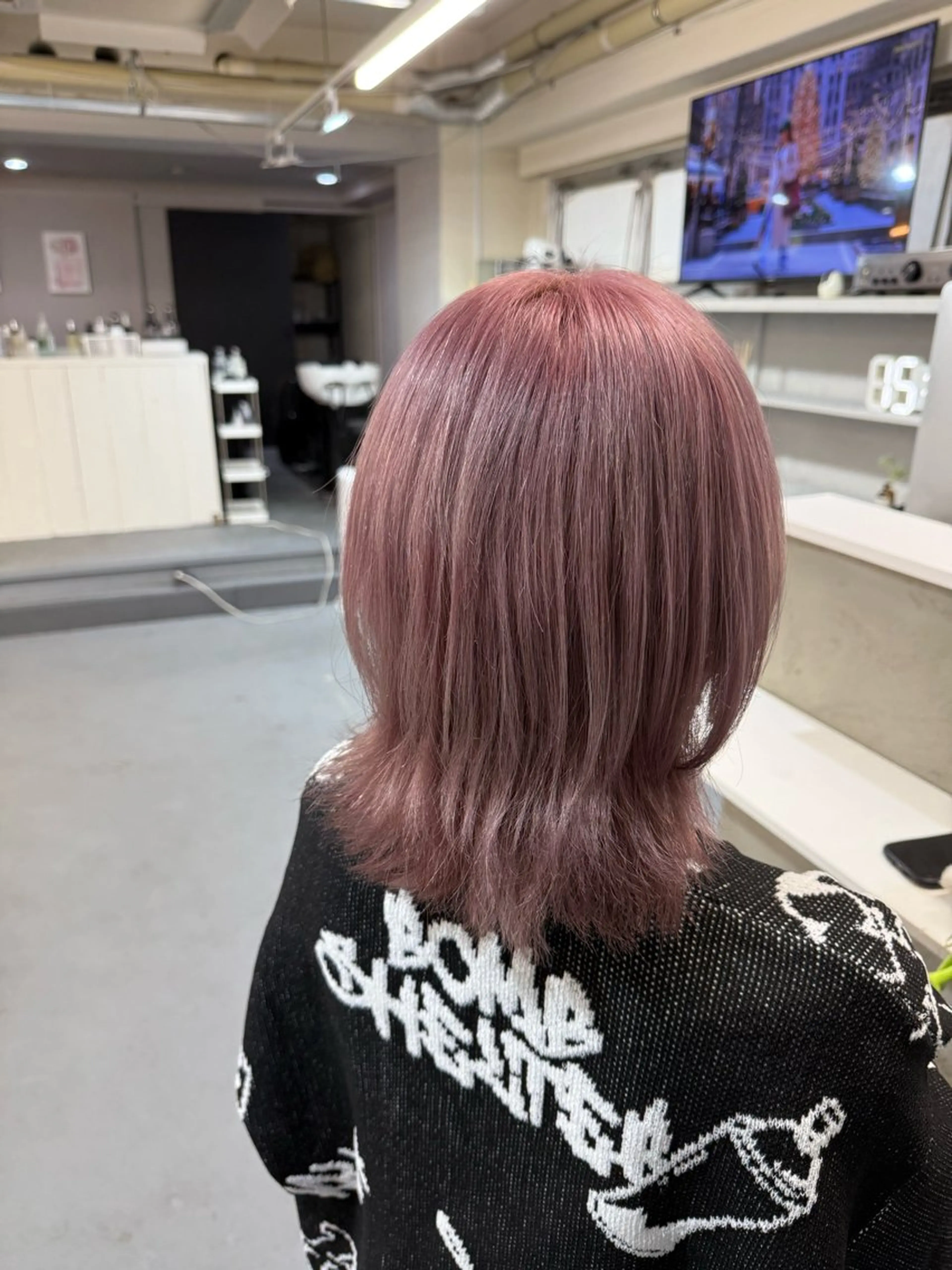 ミディアム カラー ハイトーンカラー ピンクカラー ヘアカラー (柏)美髪矯正 髪質改善特化だいちのヘアスタイル