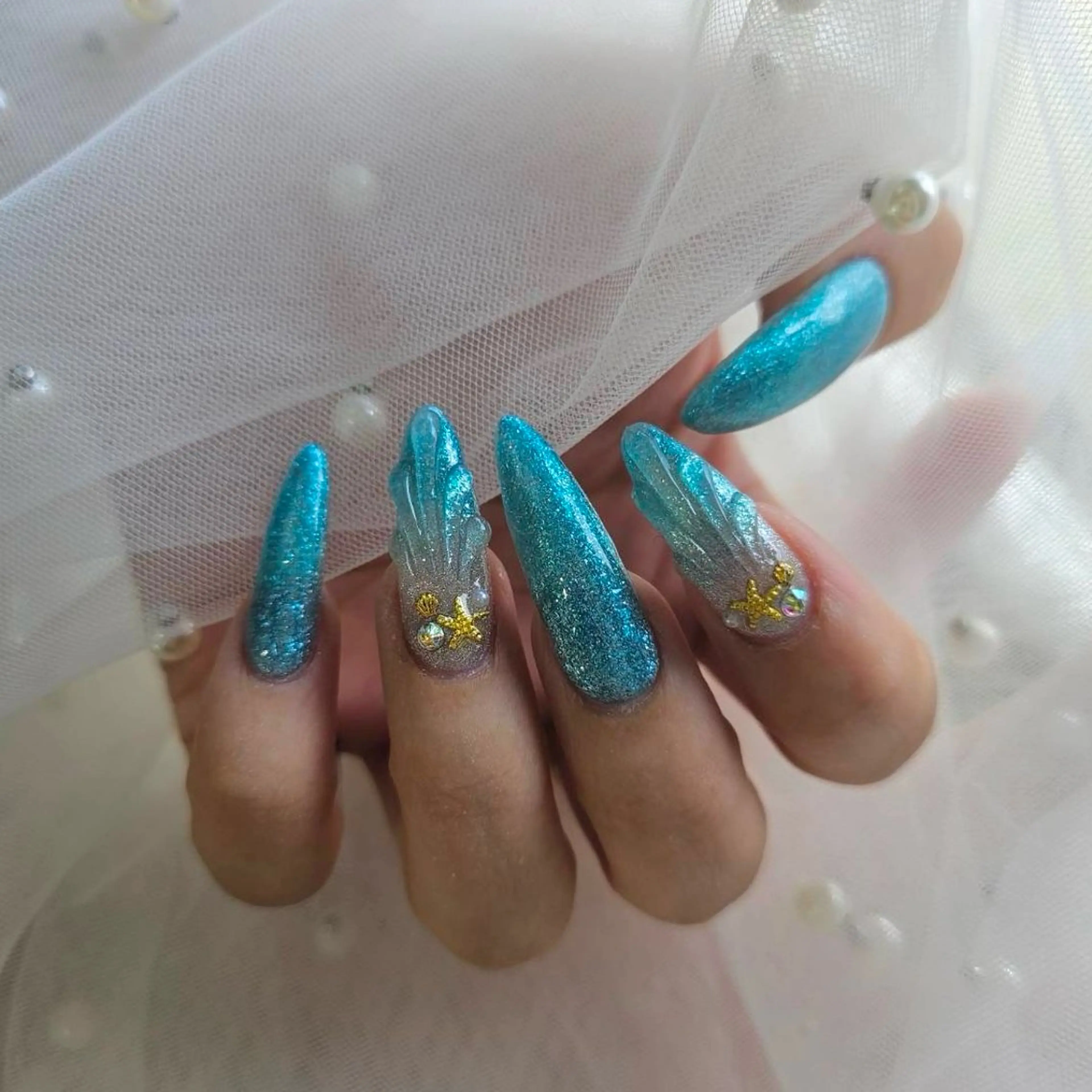 ネイル ジェルネイル 持ち込み ハンドネイル Mermaid Nailのネイルデザイン