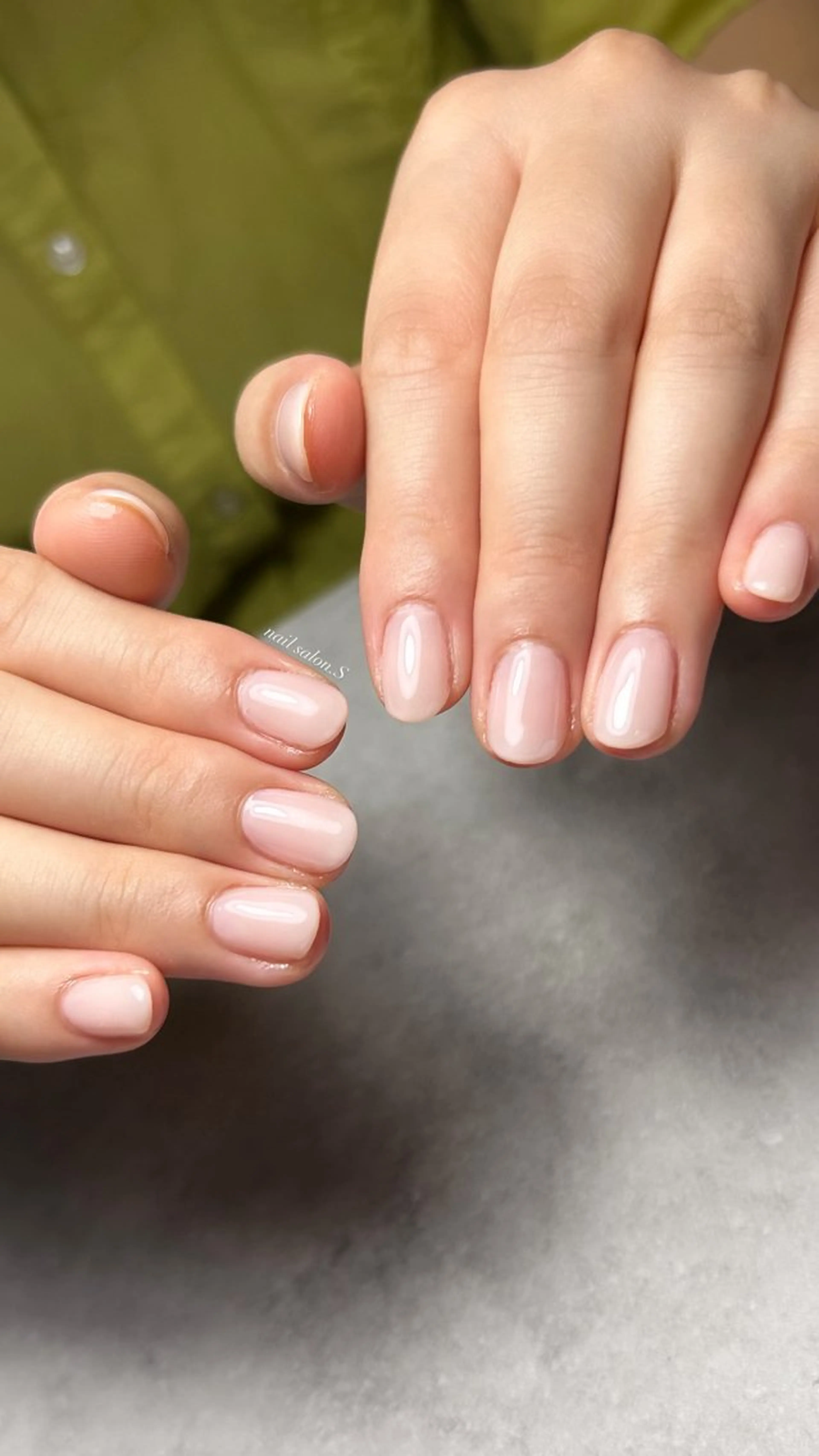 ネイル 長さ出し ジェルネイル ワンカラーネイル ピンク シンプルネイル ハンドネイル 関山 志乃のネイルデザイン