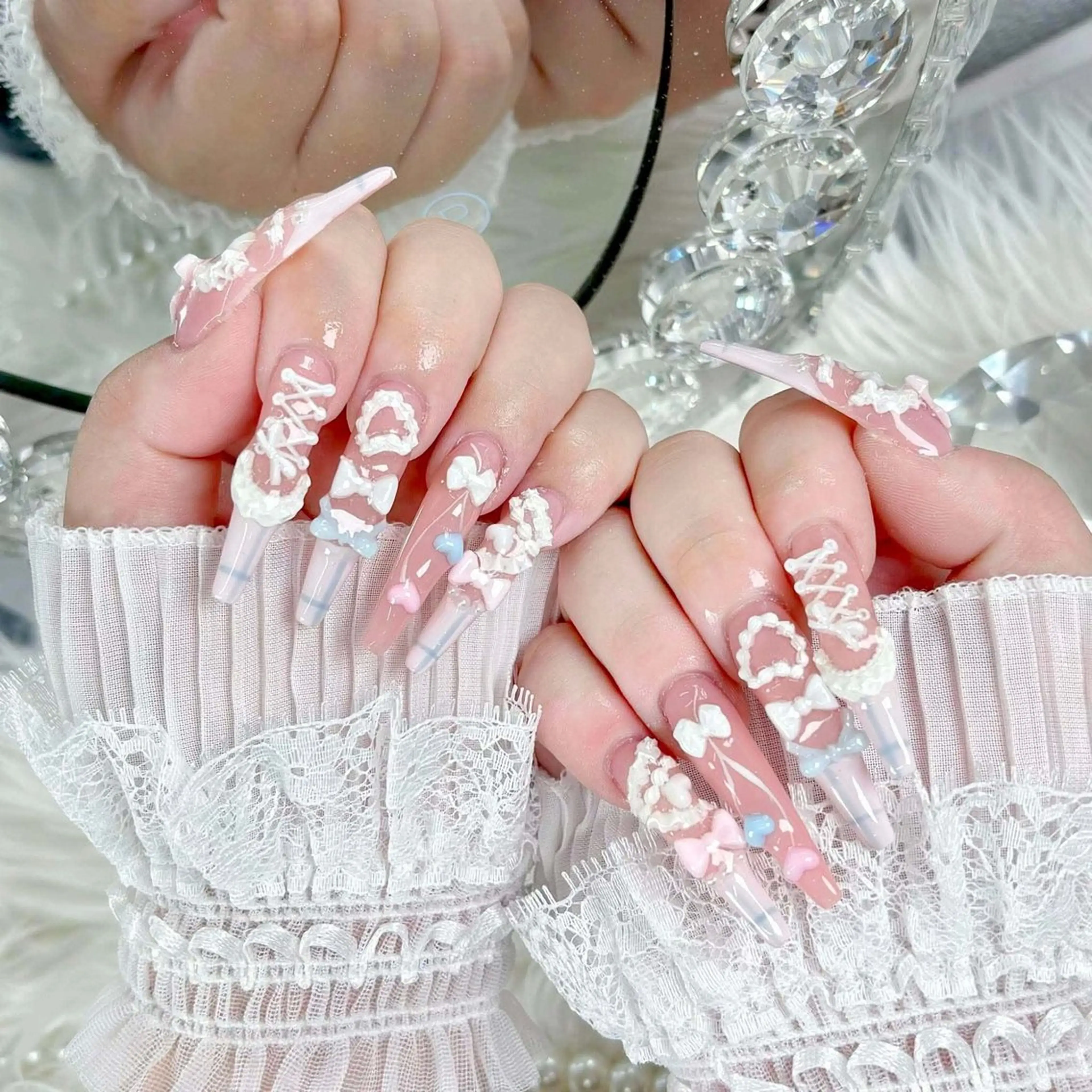❤️🔥🉐【★ロングチップ長さ出し】🉐アート、パーツつけ放題💅持ち込み🆗¥21500→¥13975 💎の写真
