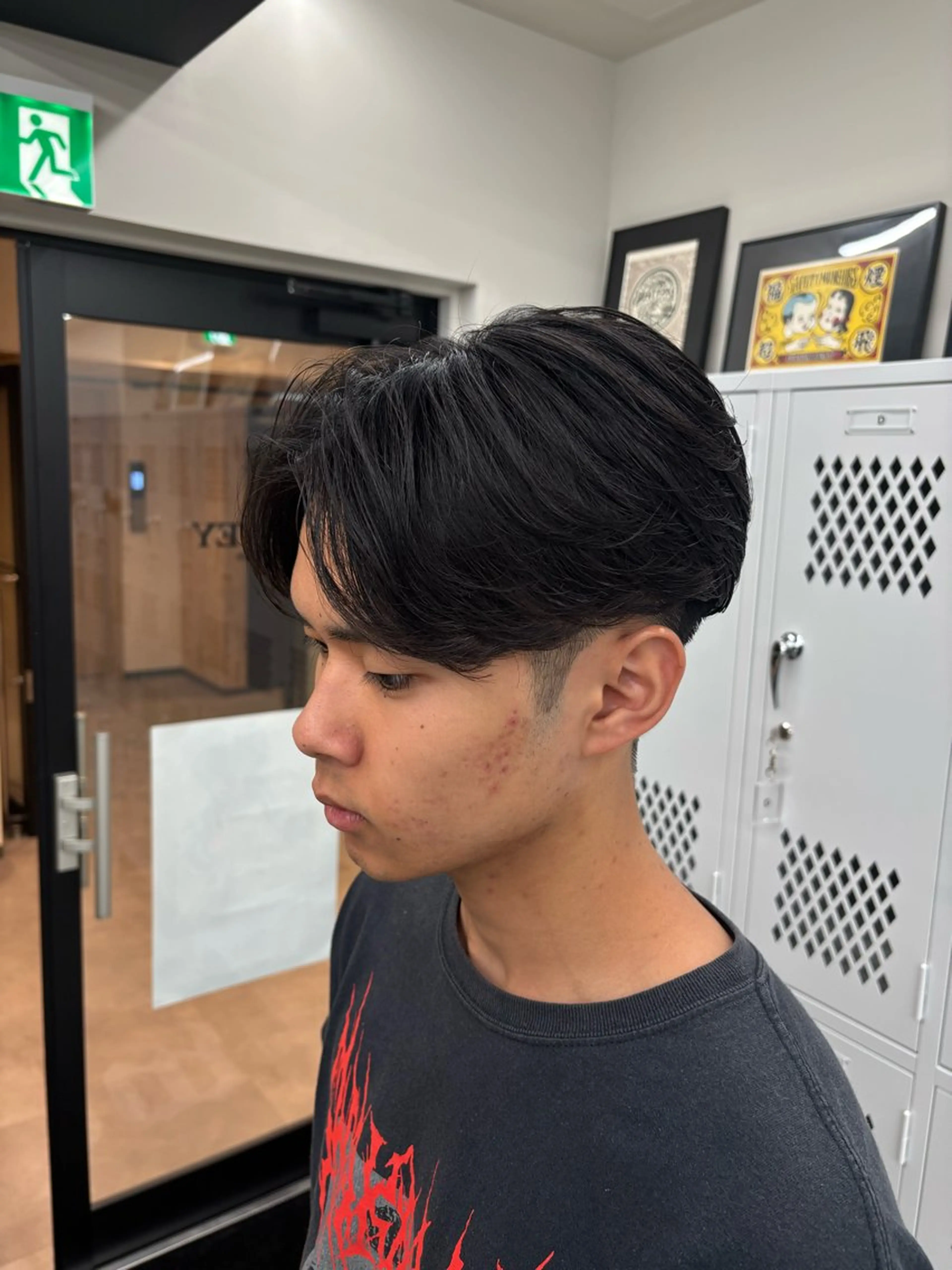 メンズ センターパート フェードカット メンズ韓国風 マッシュ メンズパーマ 横浜メンズパーマ/ シャドウ/ショウゴのヘアスタイル