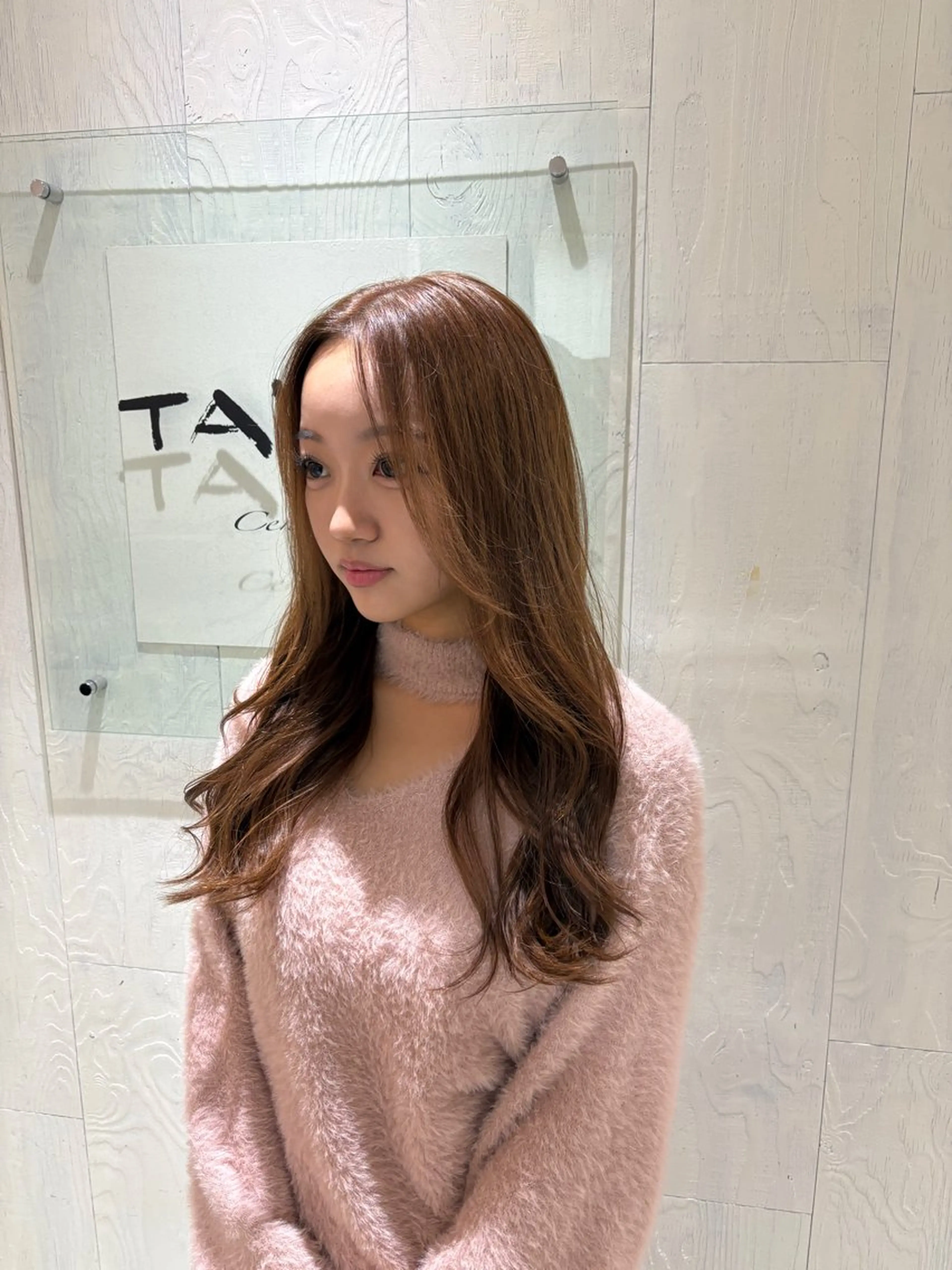 ロング カラー ベージュカラー ブリーチ 透明感カラー ミルクティーベージュ カット ヘアカラー ブリーチなしWカラー レイヤー/Rickyのヘアスタイル