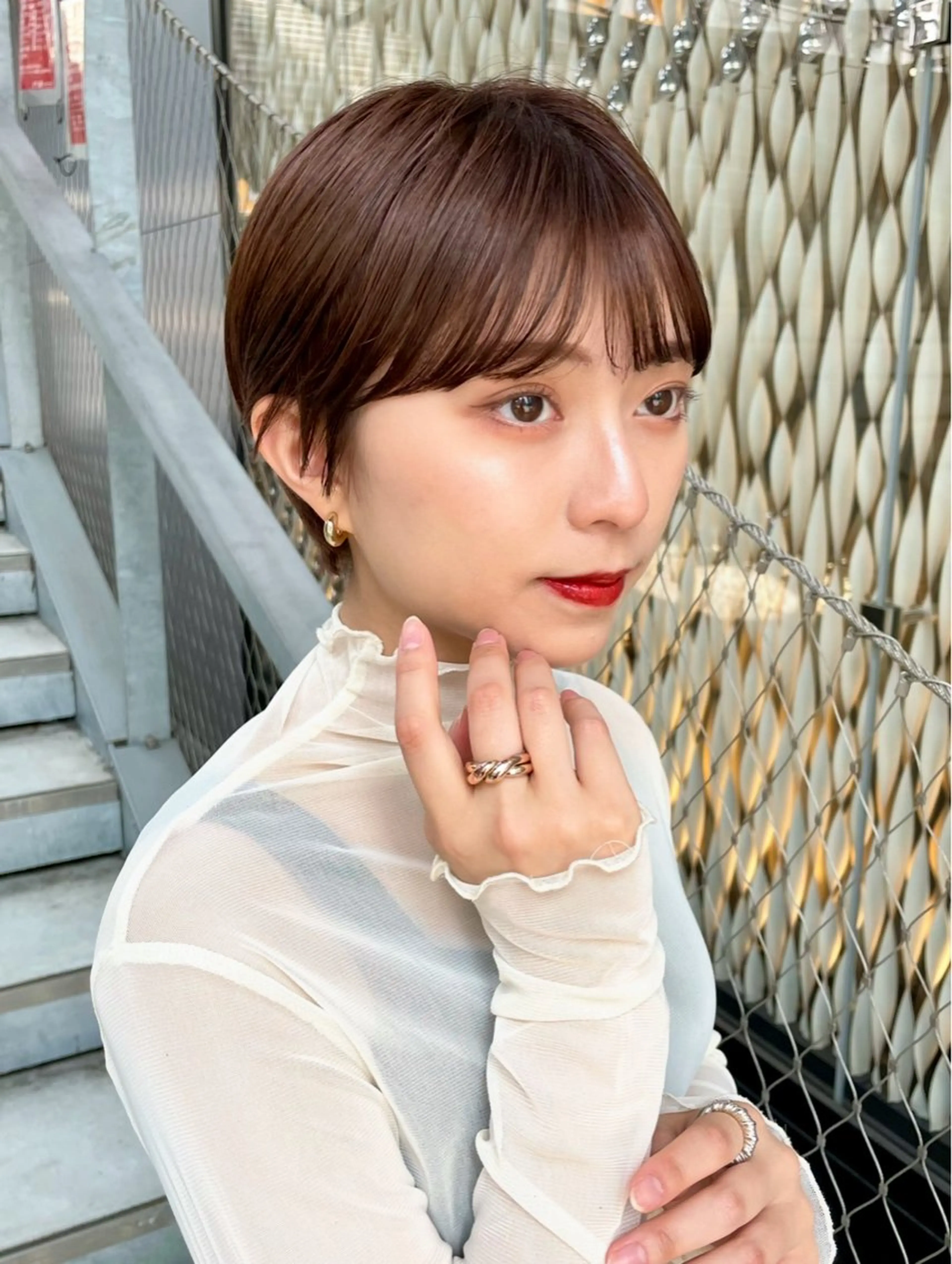 ショート カット ヘアカラー 骨格診断で絶対可愛い ✨丸みショート✨凌弥のヘアスタイル