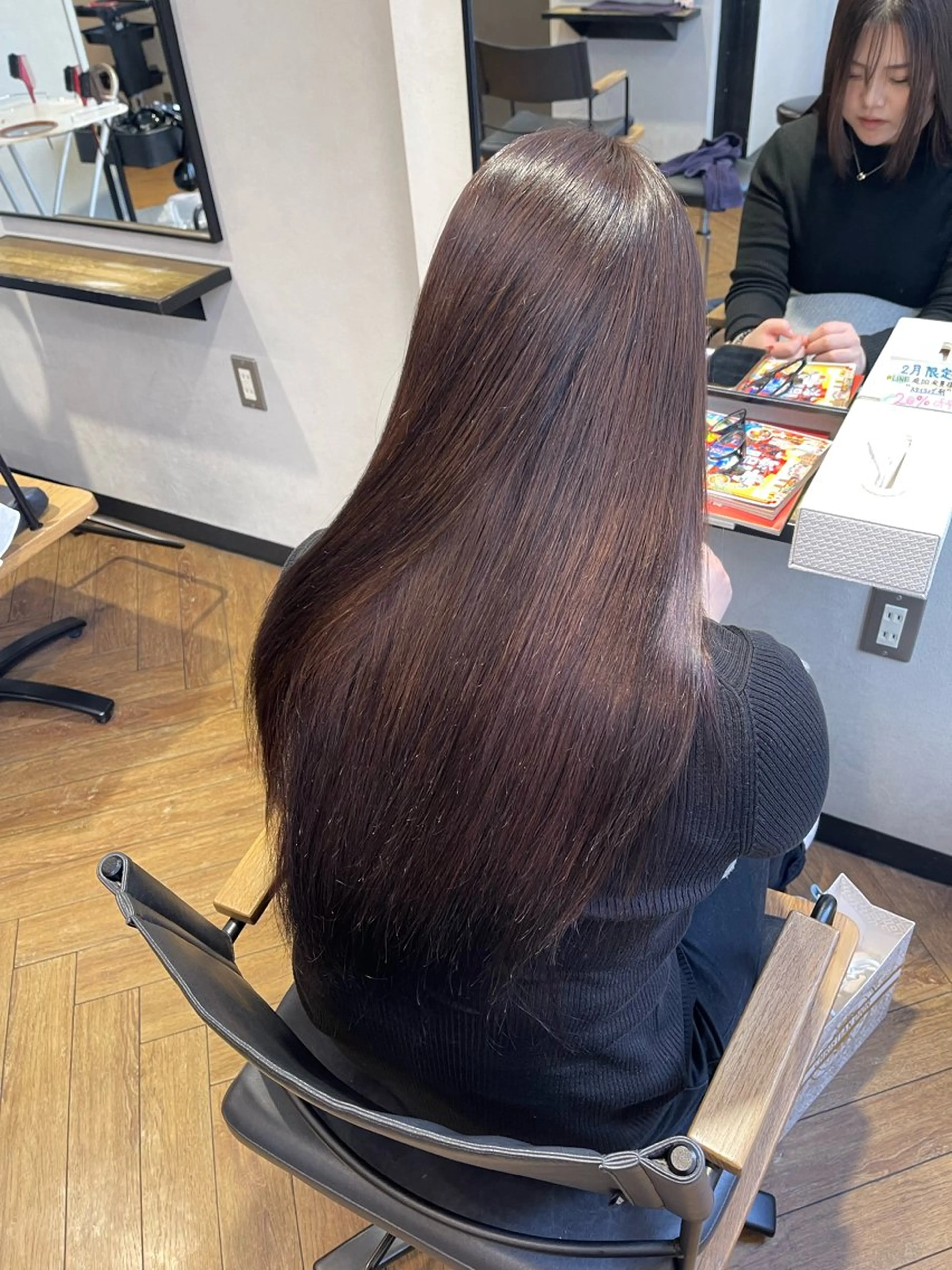 ロング カラー ブラウンカラー ココアブラウン マロンブラウン ピンクカラー トリートメント 愛　莉/大阪美容室 /ケア・艶カラーのヘアスタイル