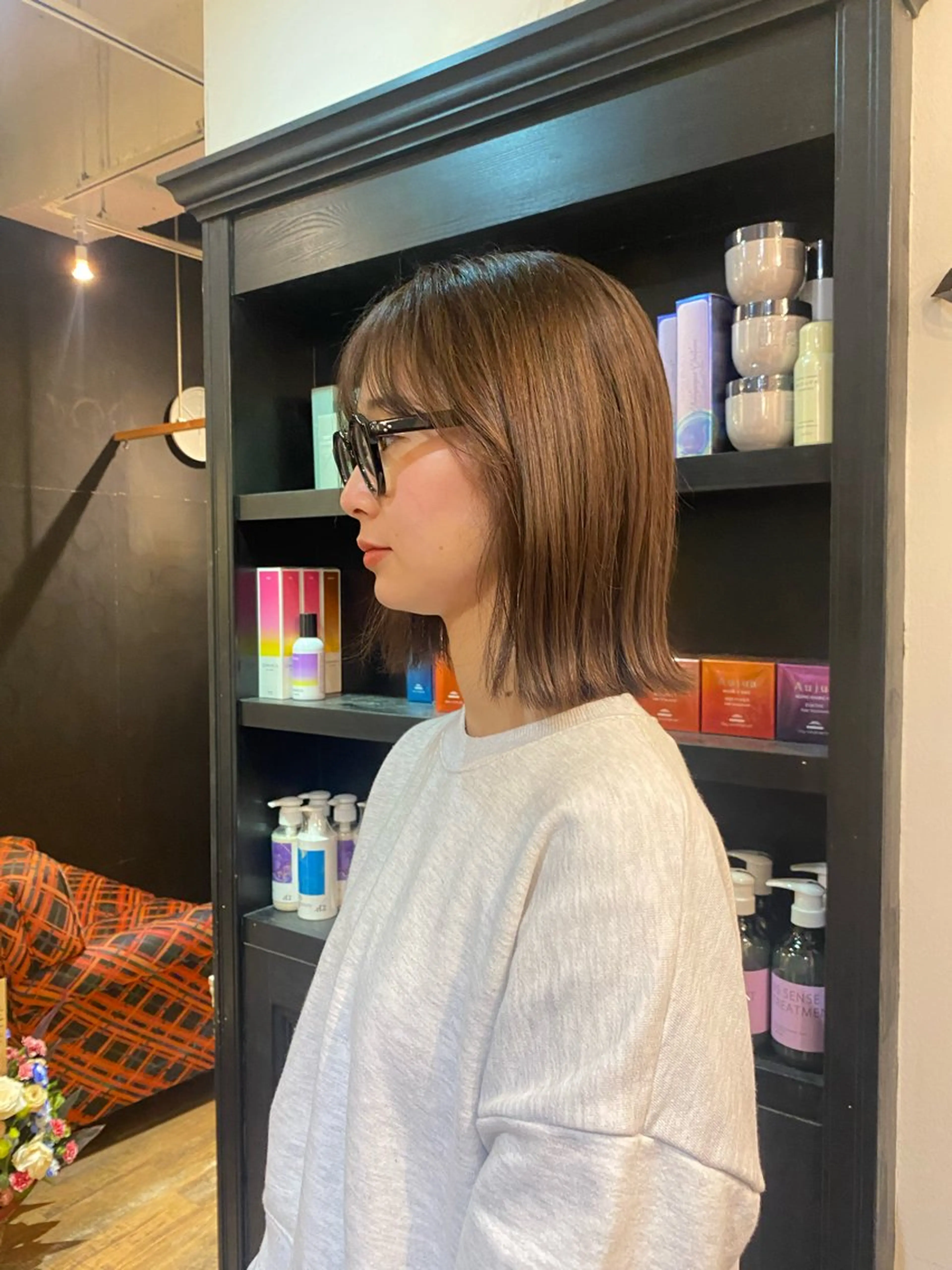 ミディアム 原田 梓未のヘアスタイル