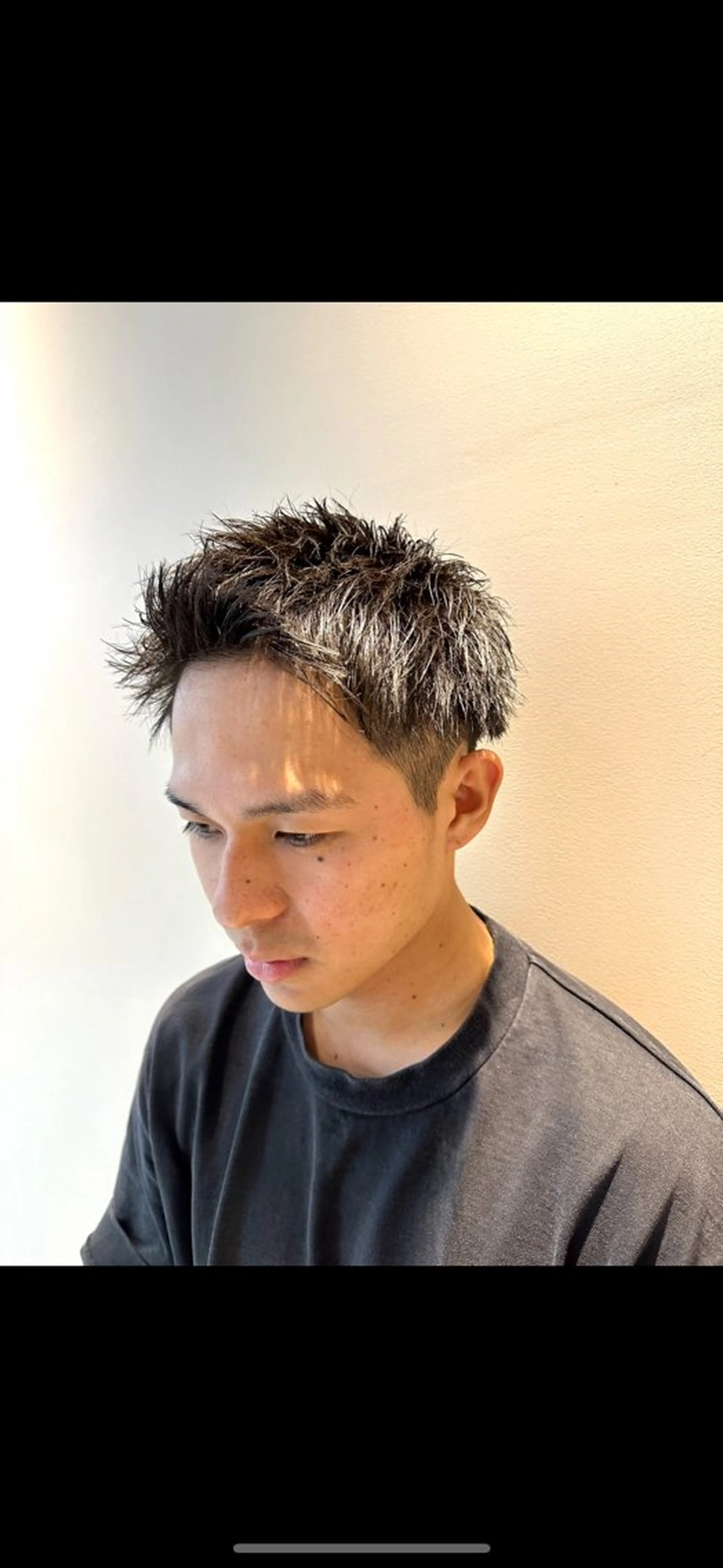 ショート メンズ アップバング マッシュ メンズパーマ メンズツイストパーマ 刈り上げ 梅田中崎町メンズ 美容師ユースケのヘアスタイル