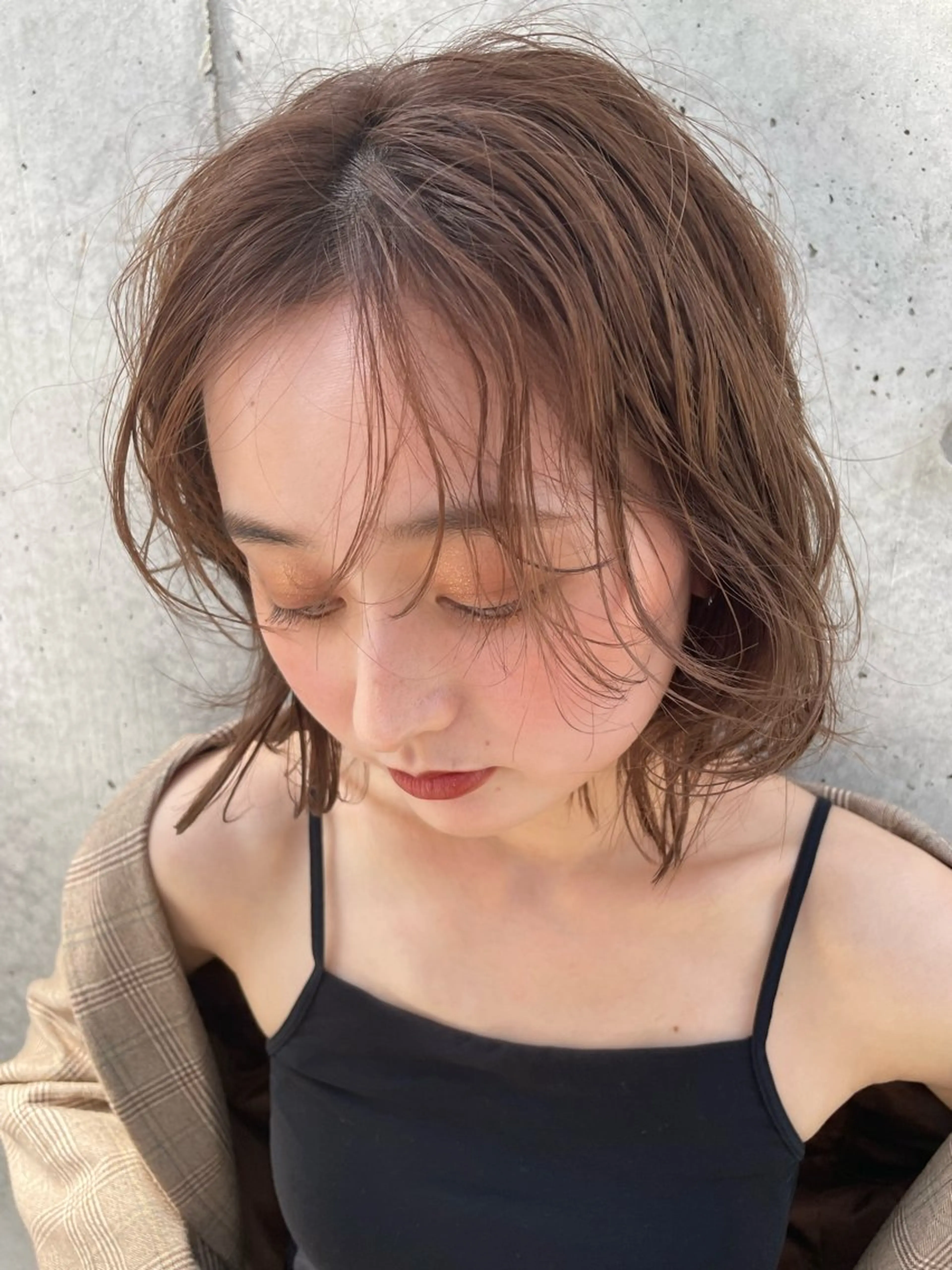 ミディアム カラー パーマ ヘアアレンジ ERINA/レイヤー /梅田のヘアスタイル