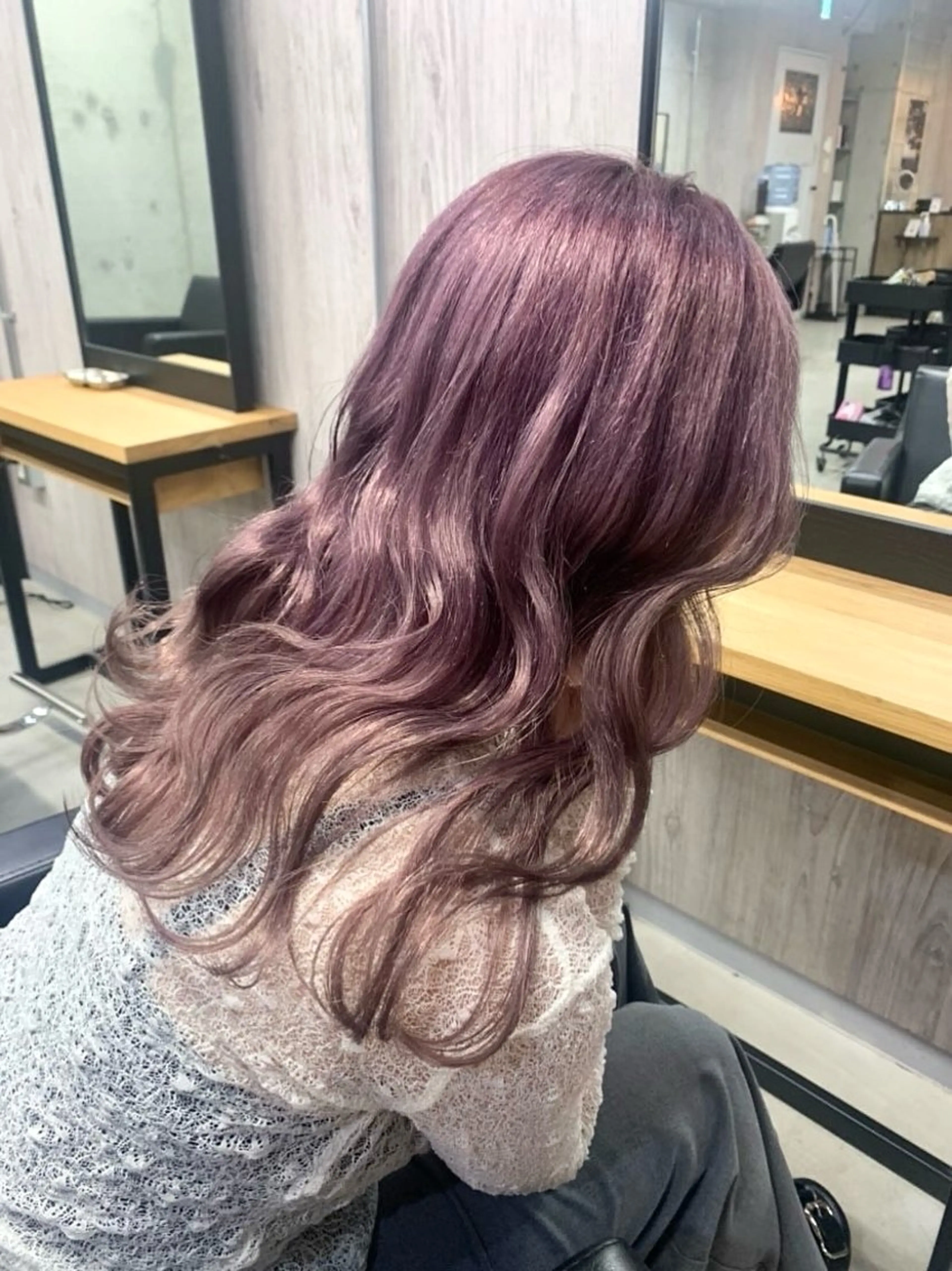 セミロング ヘアカラー lafit kaede/韓国ヘアのヘアスタイル