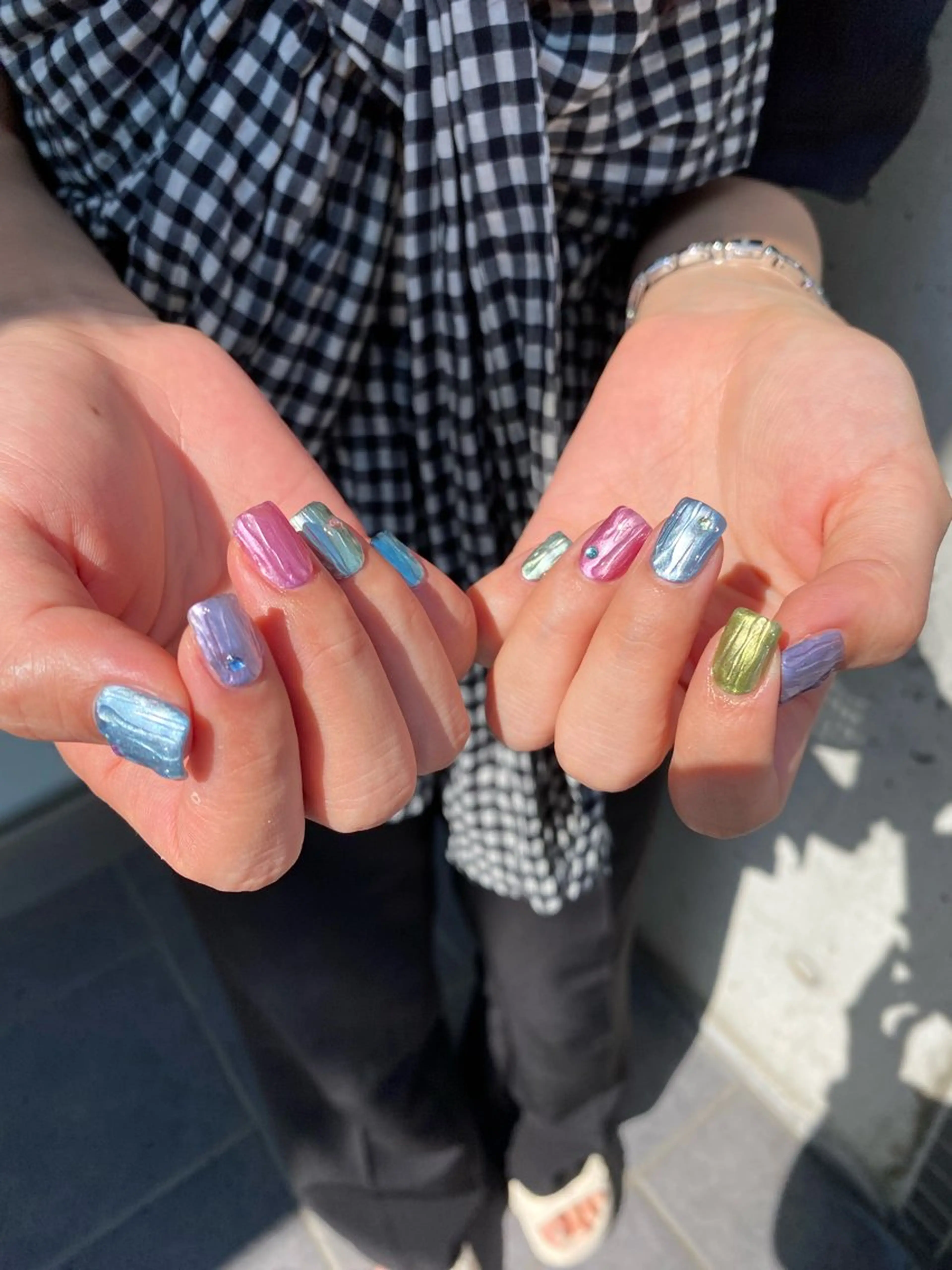 ネイル ジェルネイル マグネットネイル ニュアンスネイル ワンカラーネイル パラジェル ハンドネイル 草加ニュアンスネイル 🌚hersのネイルデザイン