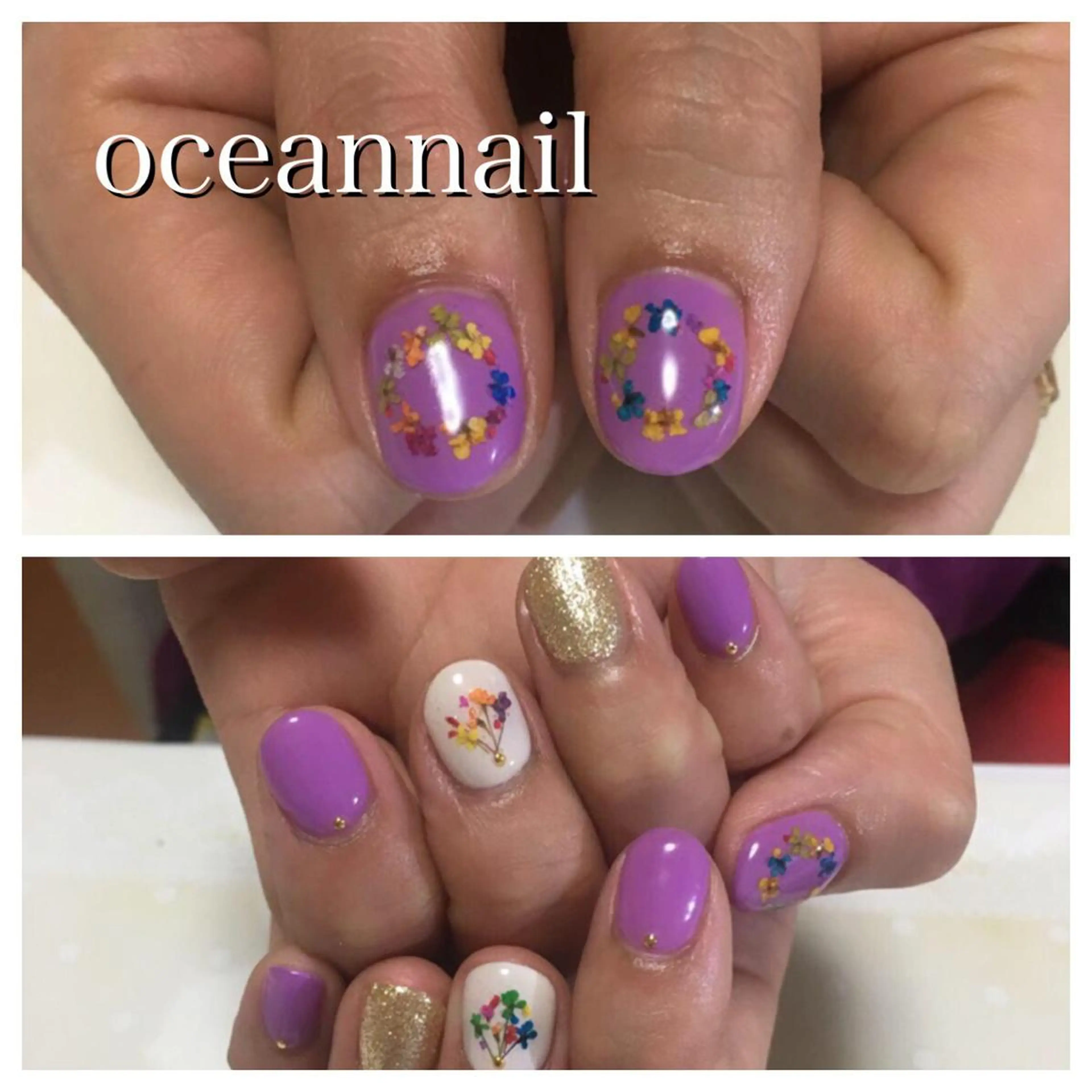 ネイル フラワーネイル ワンカラーネイル プライベートサロン oceannailのネイルデザイン