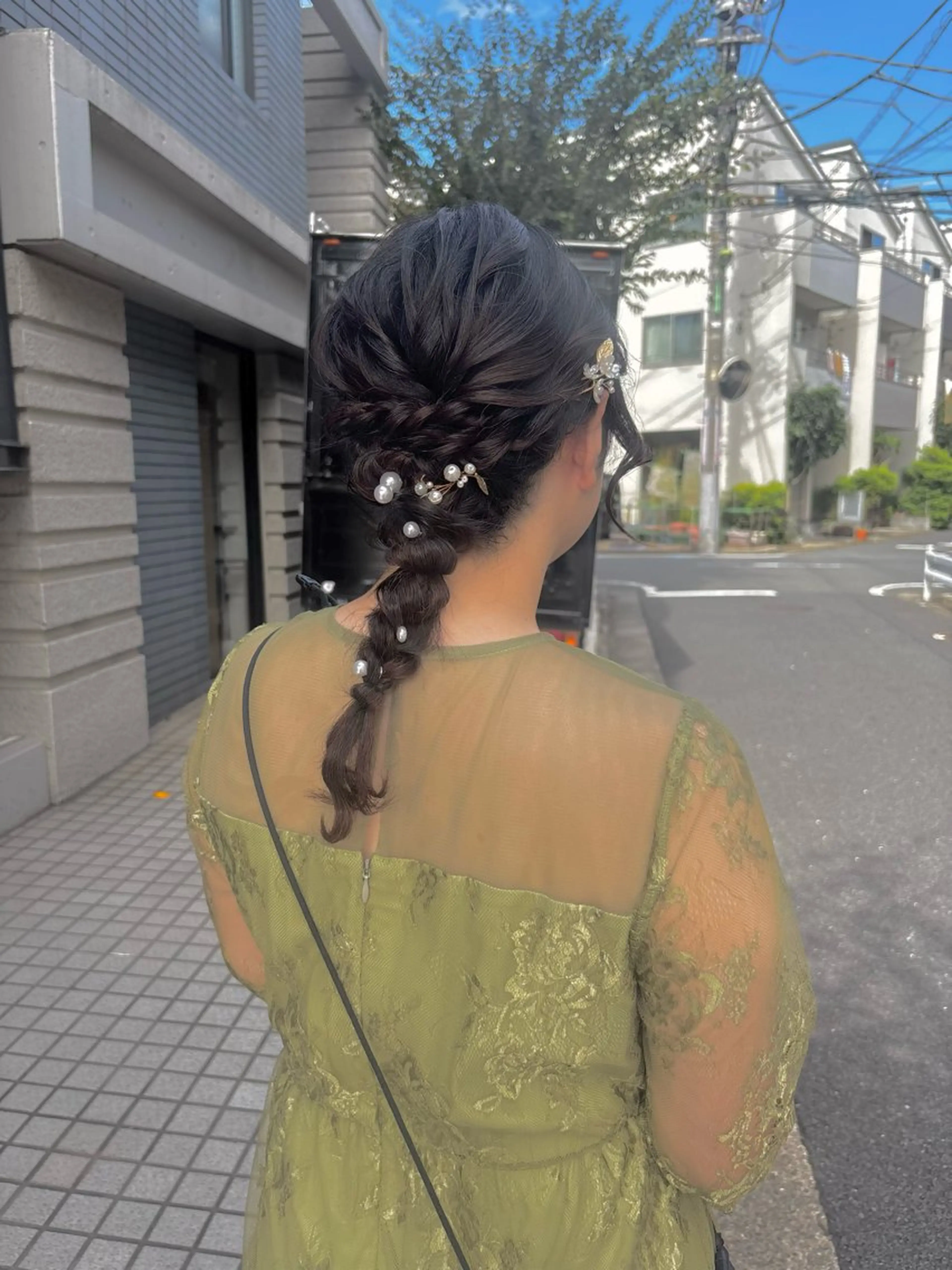 セミロング カラー パーマ ヘアアレンジ レイヤーカット ヘアセット yukimi .のヘアスタイル