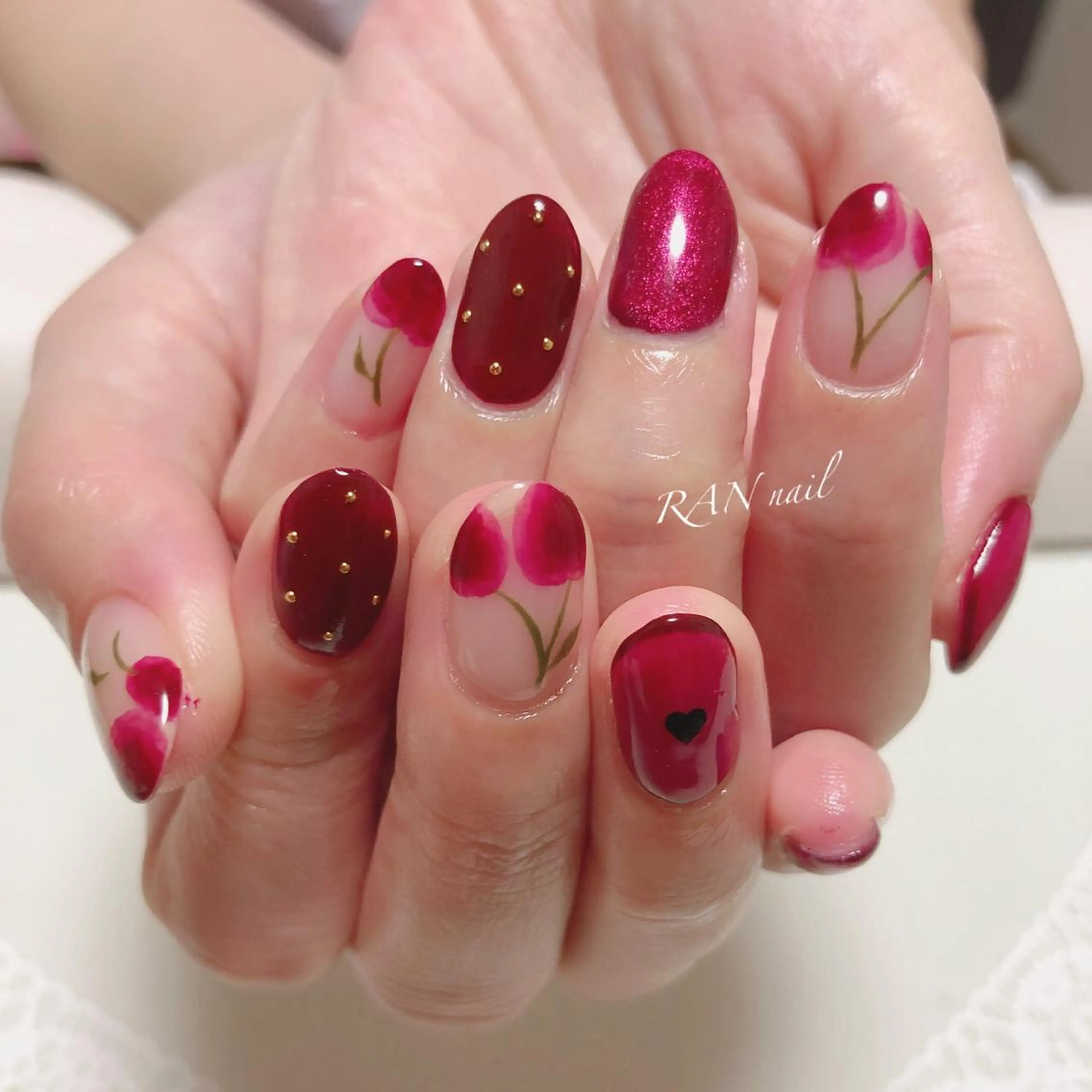 ネイル ボルドー ハンドネイル フットネイル RAN nailのネイルデザイン