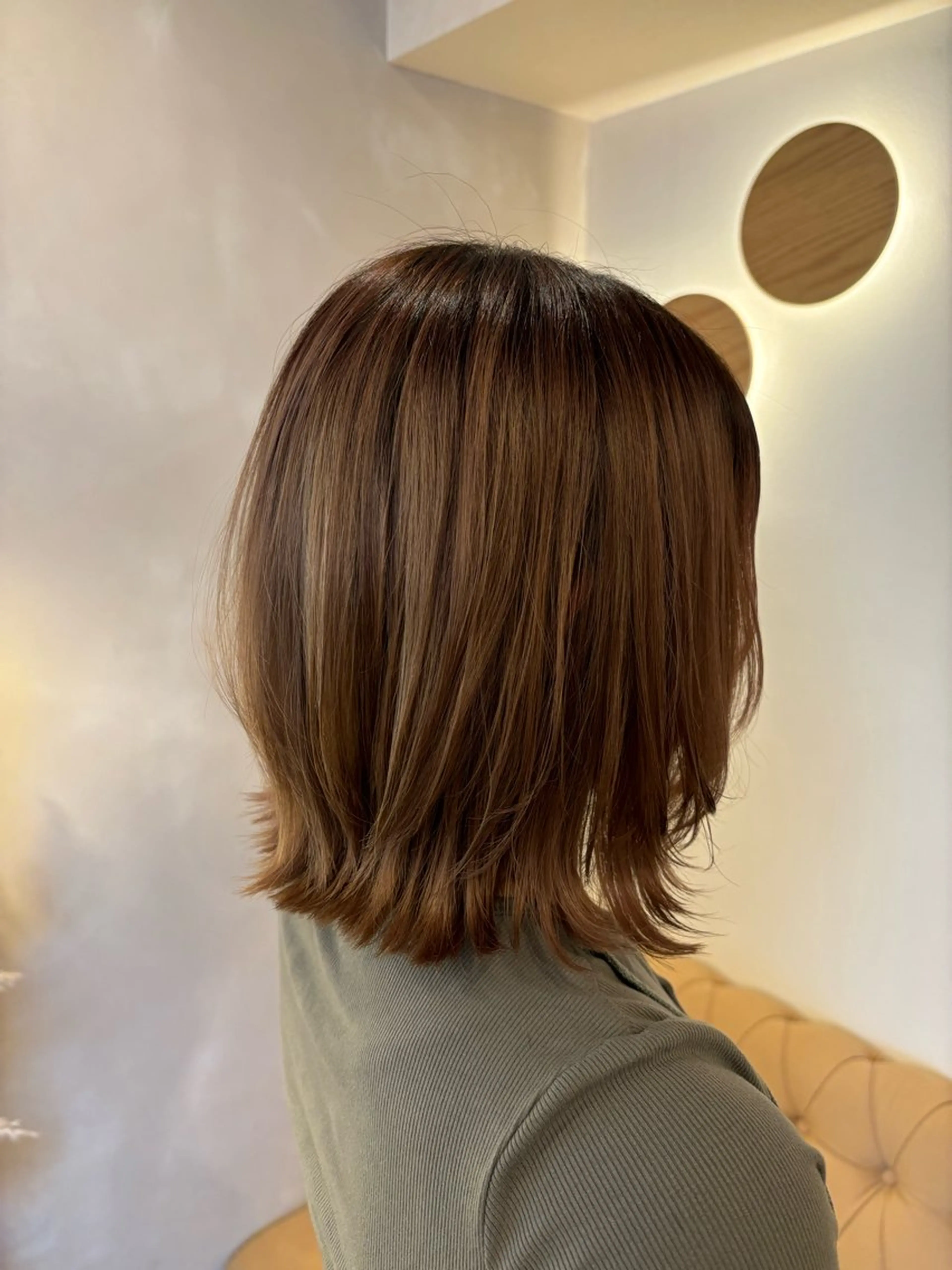 ミディアム ボブレイヤー ボブ レイヤーカット シンバヒナノ/パーマ レイヤー/髪質改善のヘアスタイル