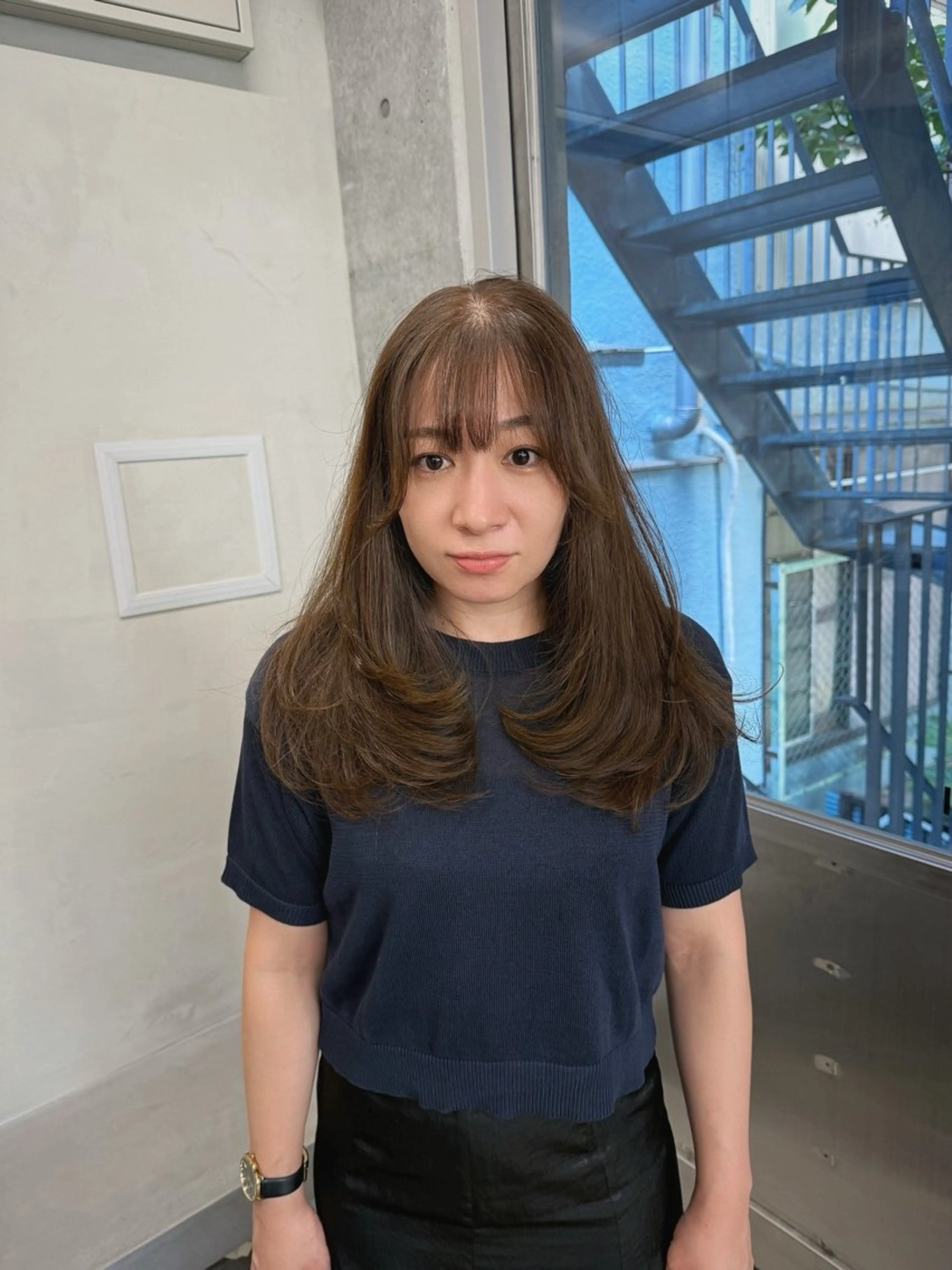 ロング カラー ロングレイヤー アッシュ ベージュカラー ブリーチ 透明感カラー カット ヘアカラー トリートメント 誰より丁寧なカット/ 小林輝/レイヤーのヘアスタイル