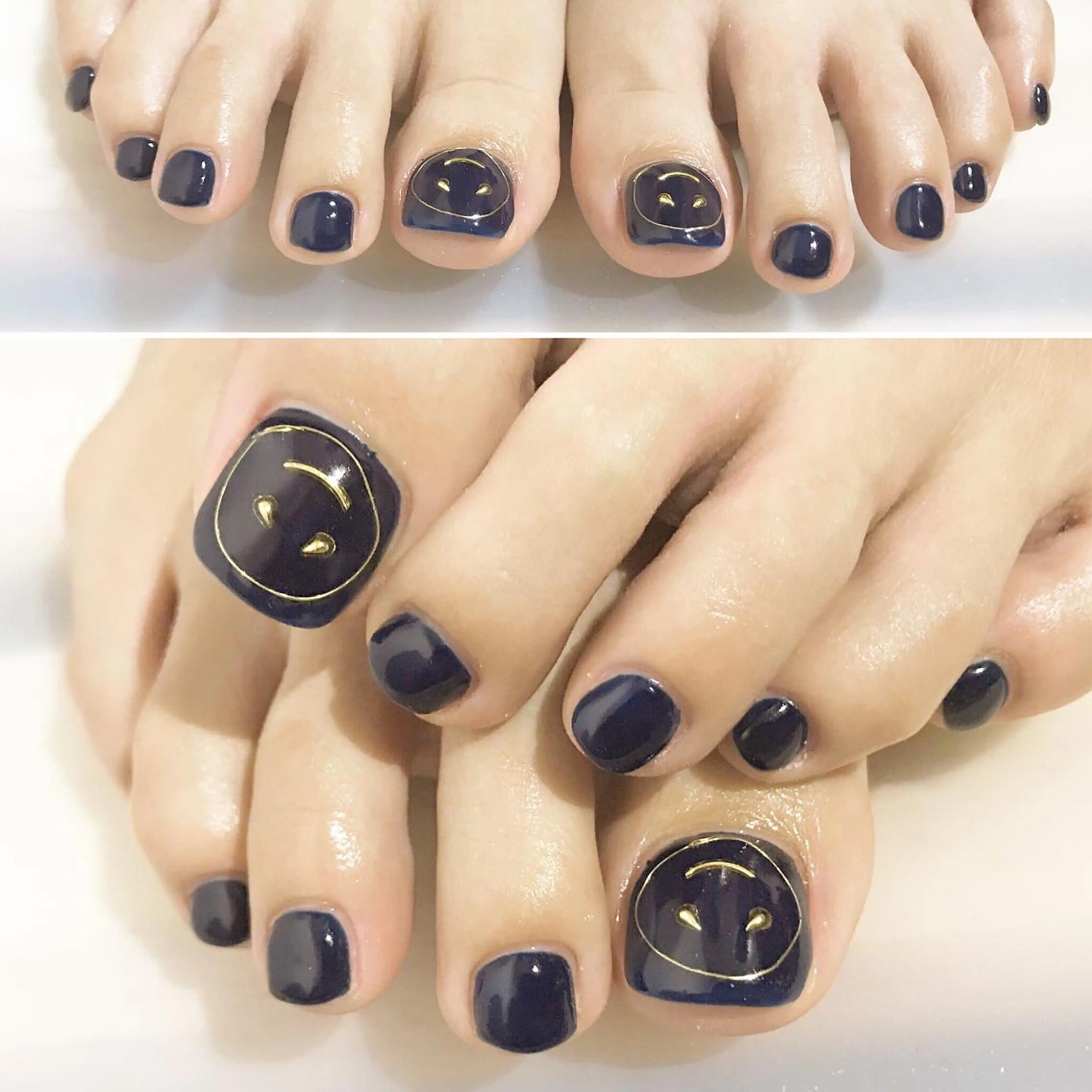 ネイル フットネイル ネイビー シンプルネイル 春ネイル 夏ネイル nail fufla ♡yamane♡のネイルデザイン