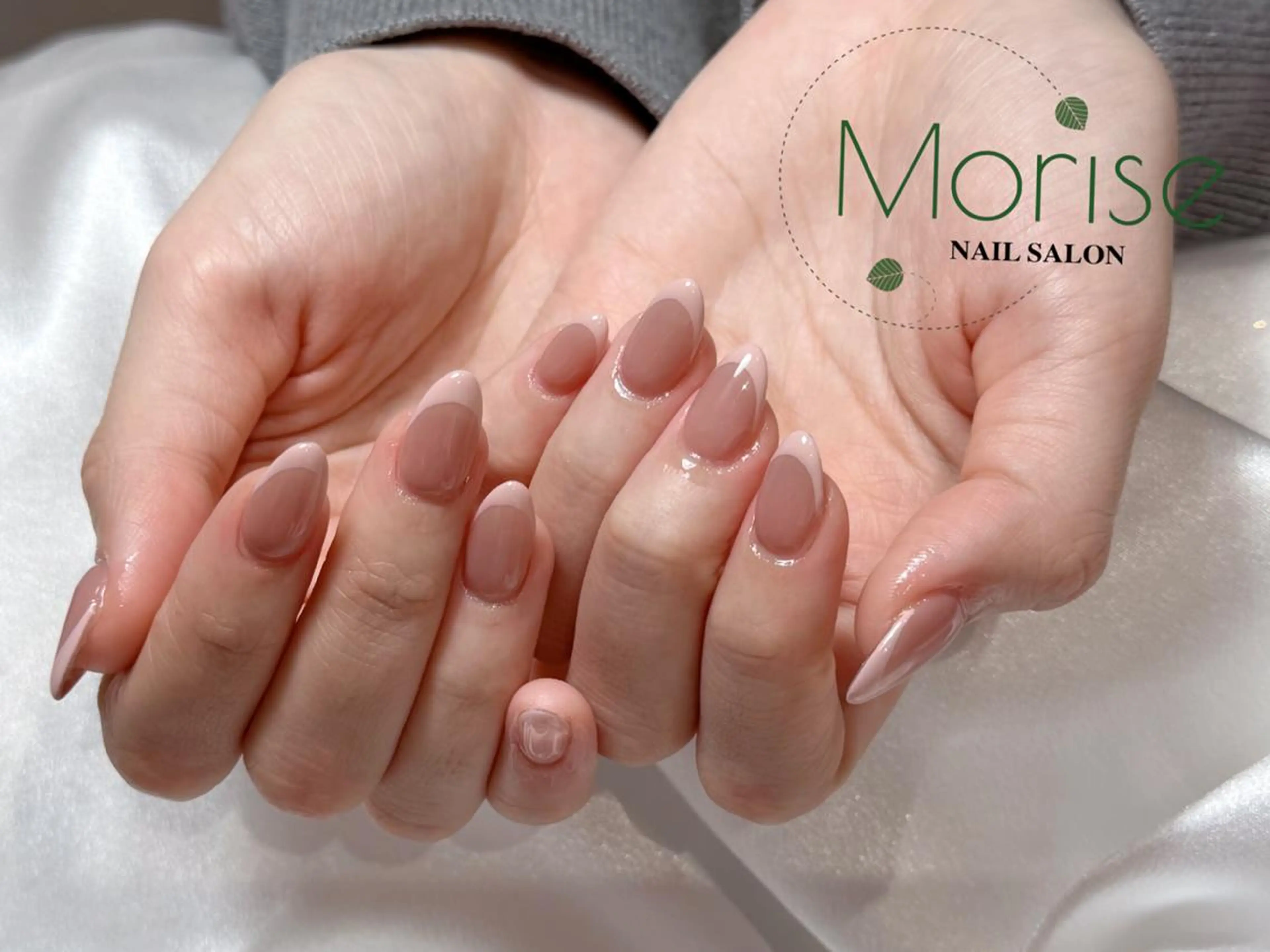 ネイル 長さ出し フレンチネイル ジェルネイル ガラスフレンチ 韓国ネイル MoriseNail Jr研修💜イシダのネイルデザイン