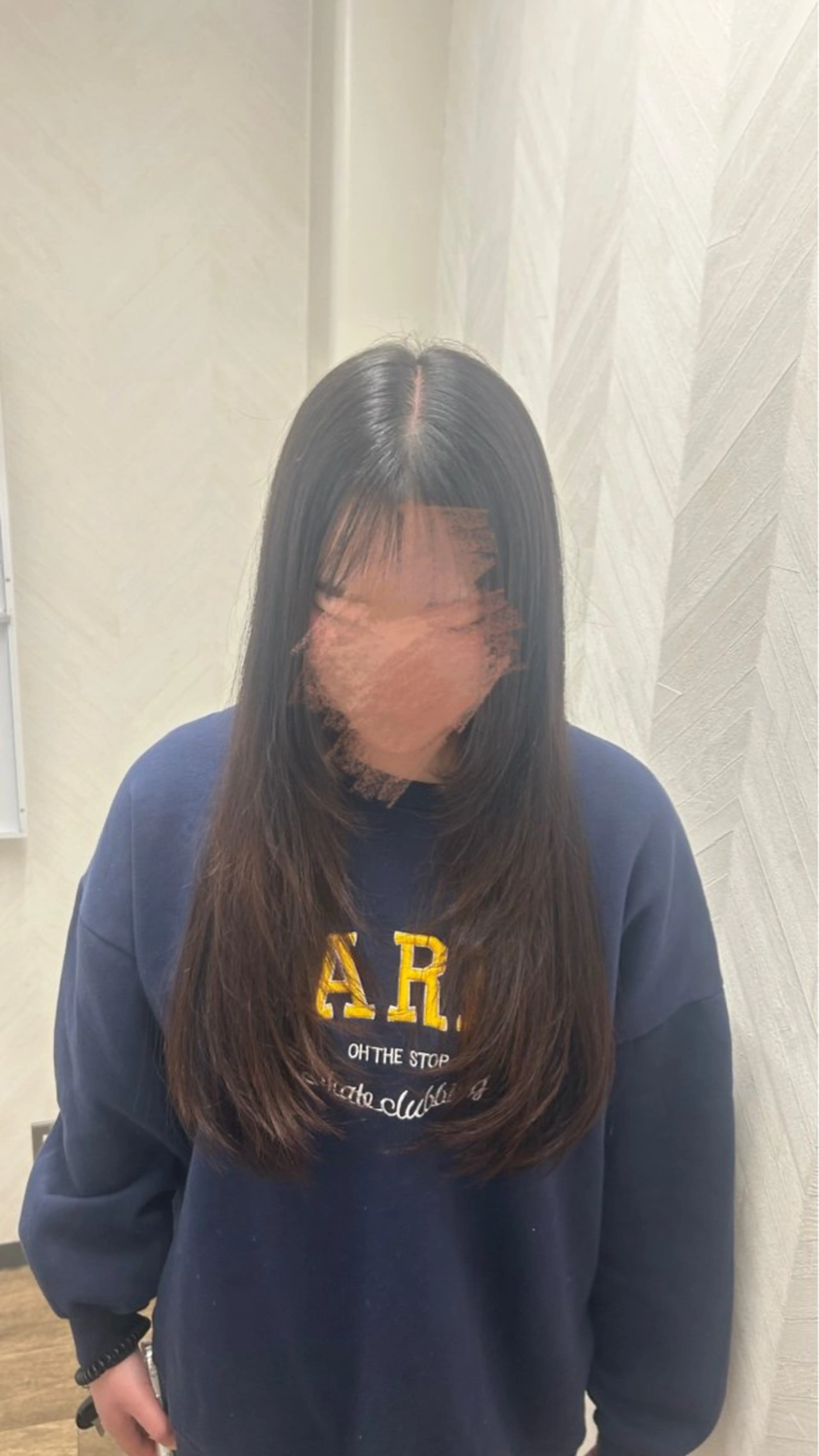 ロング 顔まわりレイヤー レイヤーカット 中村 仁美のヘアスタイル